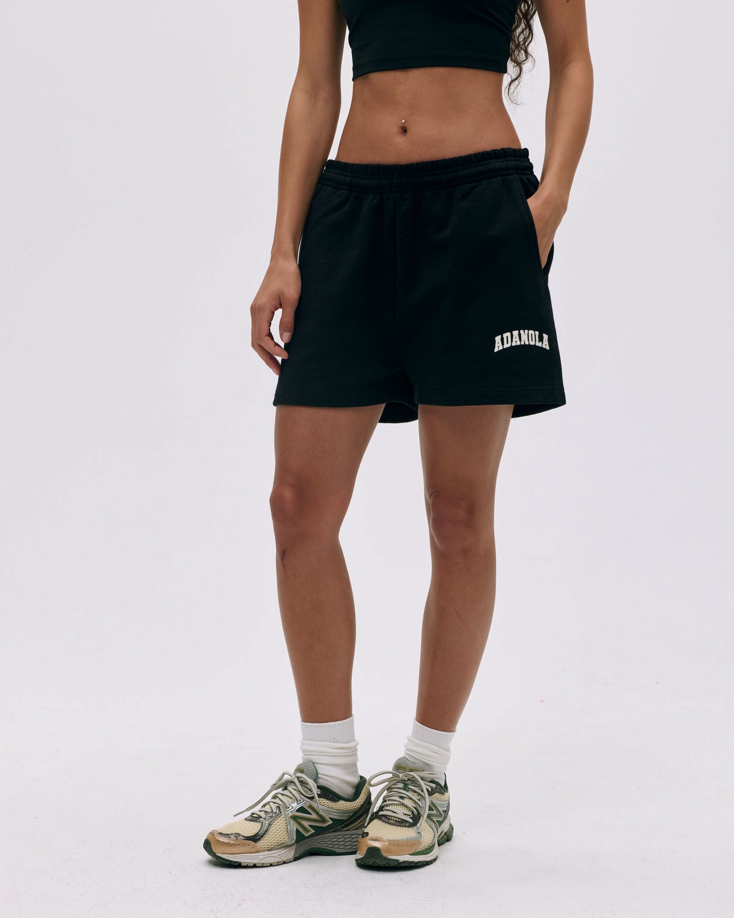 Varsity Sweat Shorts - Black/Marshmallow White