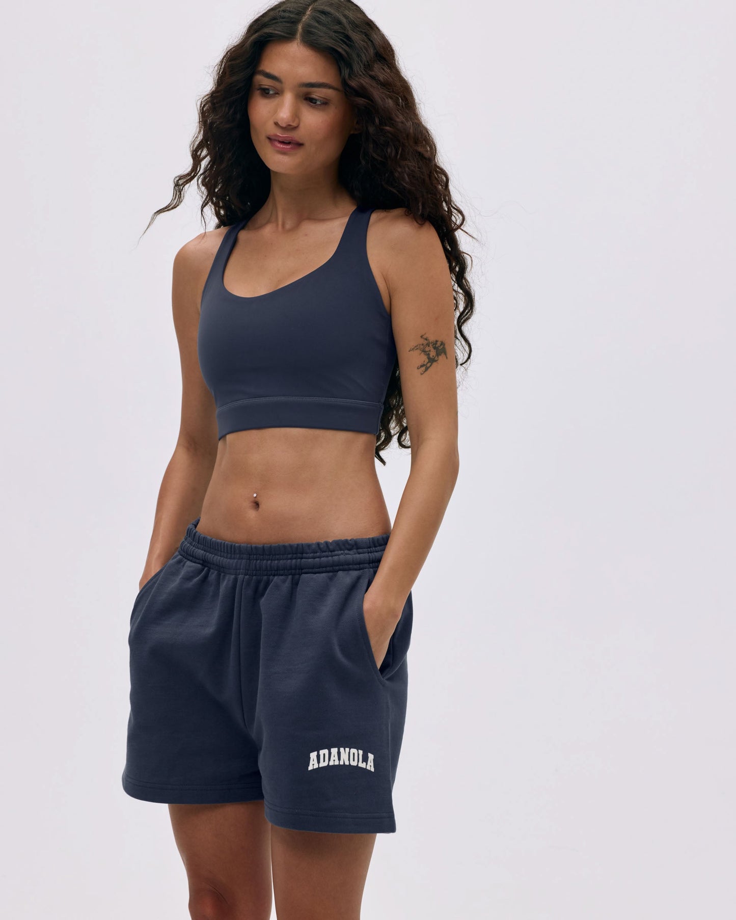 Varsity Sweat Shorts - Midnight Blue/Marshmallow White