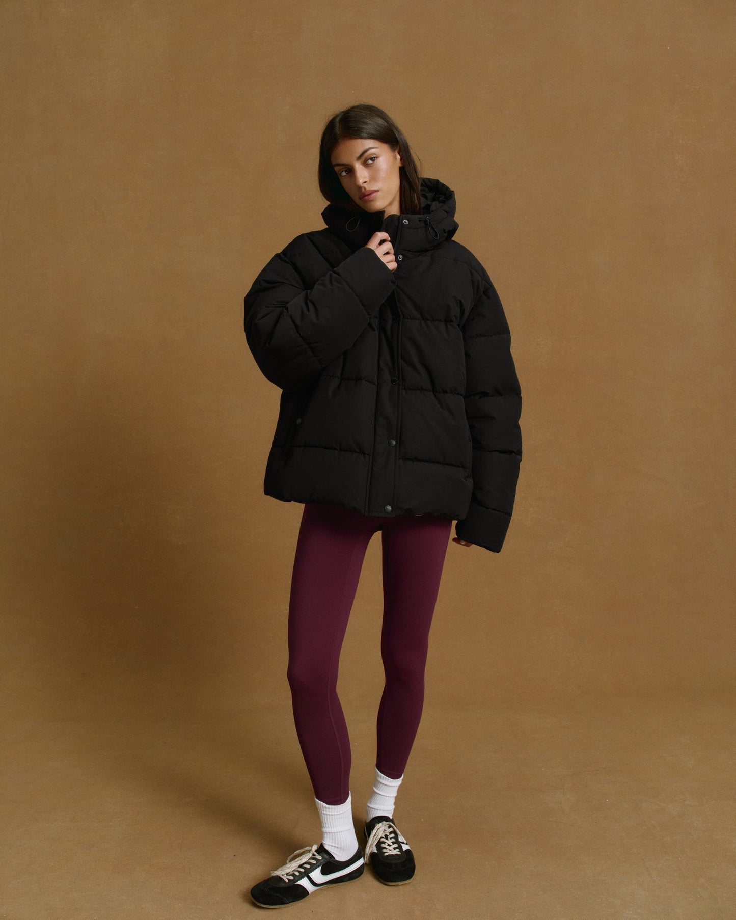 Hooded Puffer Jacket - Black