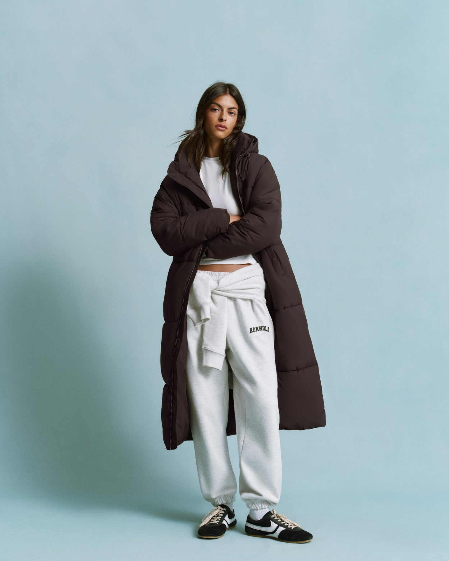 Longline Puffer Jacket - Coffee Bean