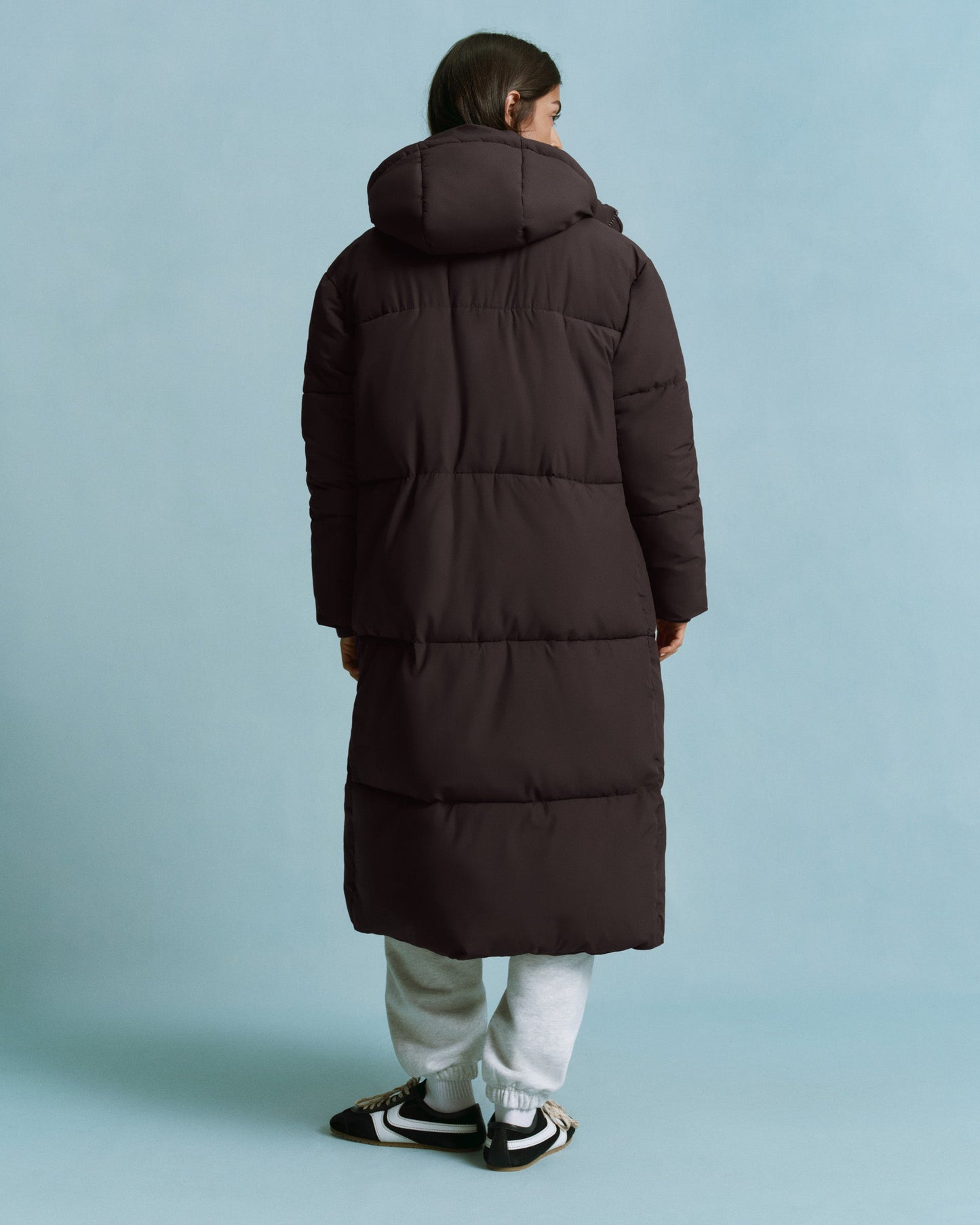 Longline Puffer Jacket - Coffee Bean