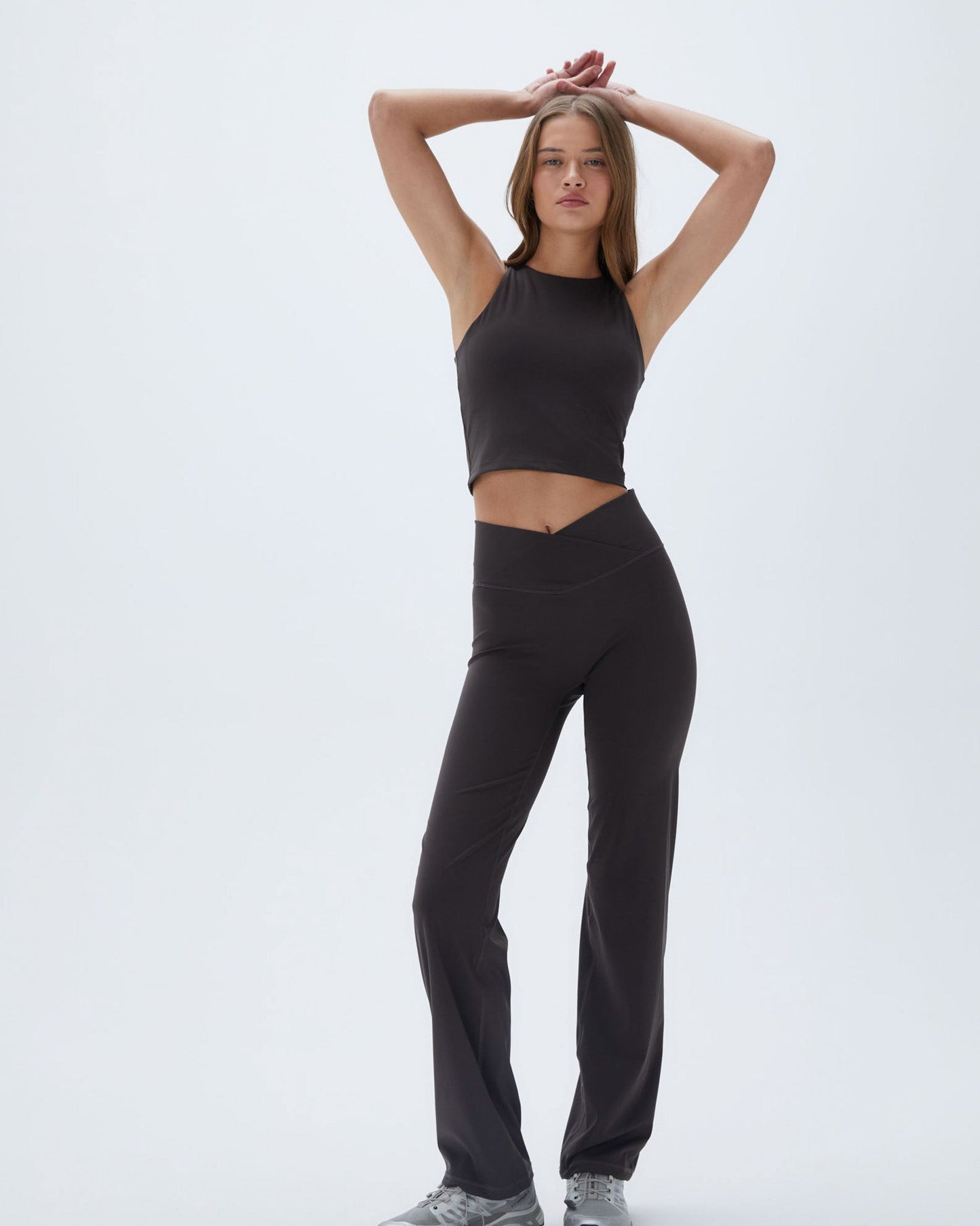 Wrap Over Yoga Pant - Coffee Bean