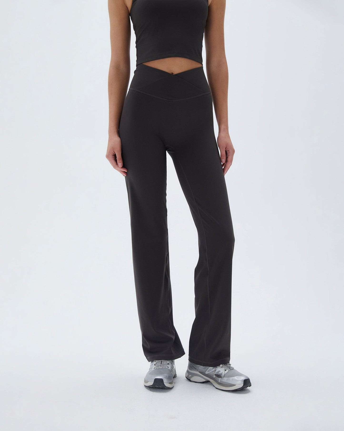 Wrap Over Yoga Pant - Coffee Bean