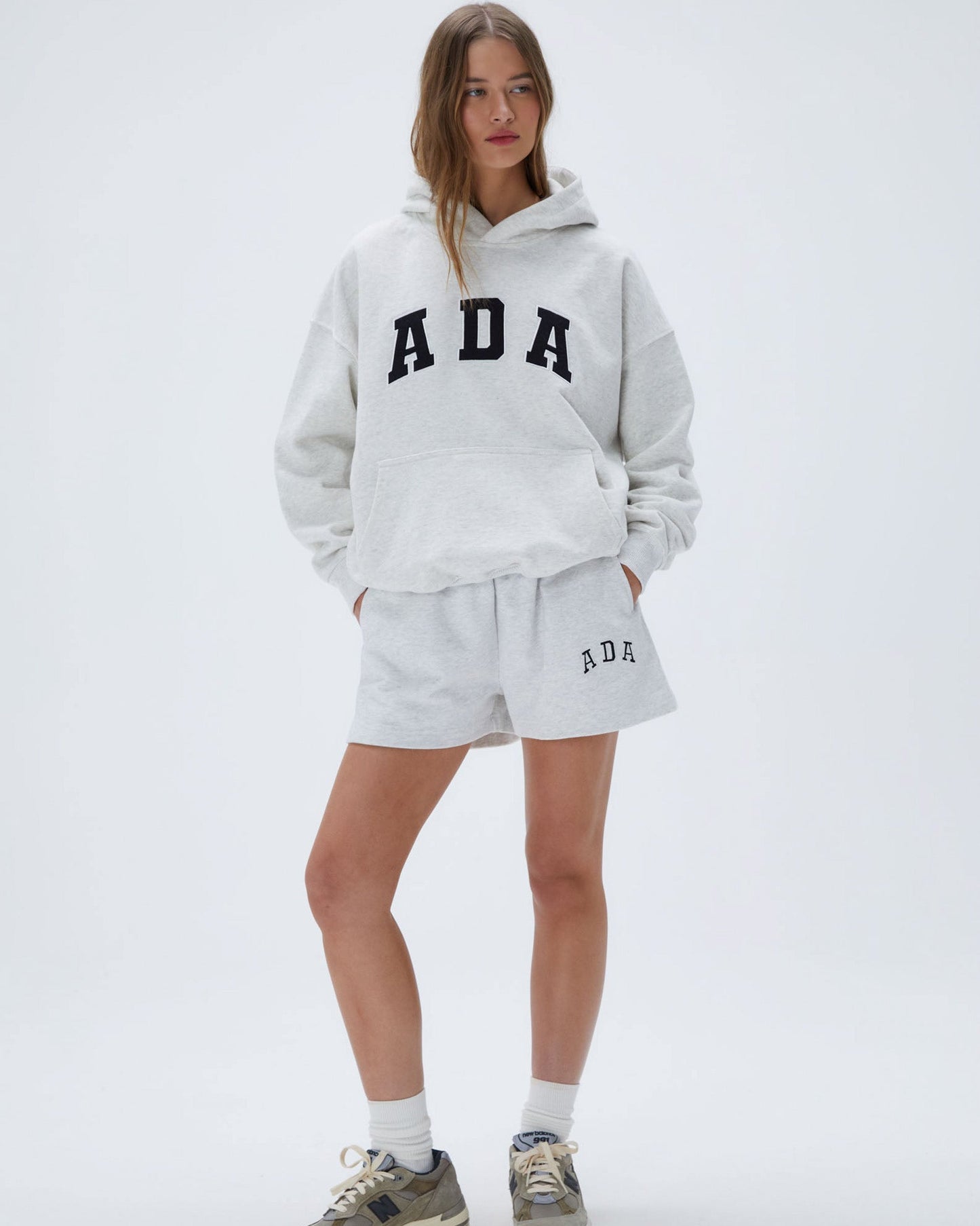 ADA Oversized Hoodie - Light Grey Melange