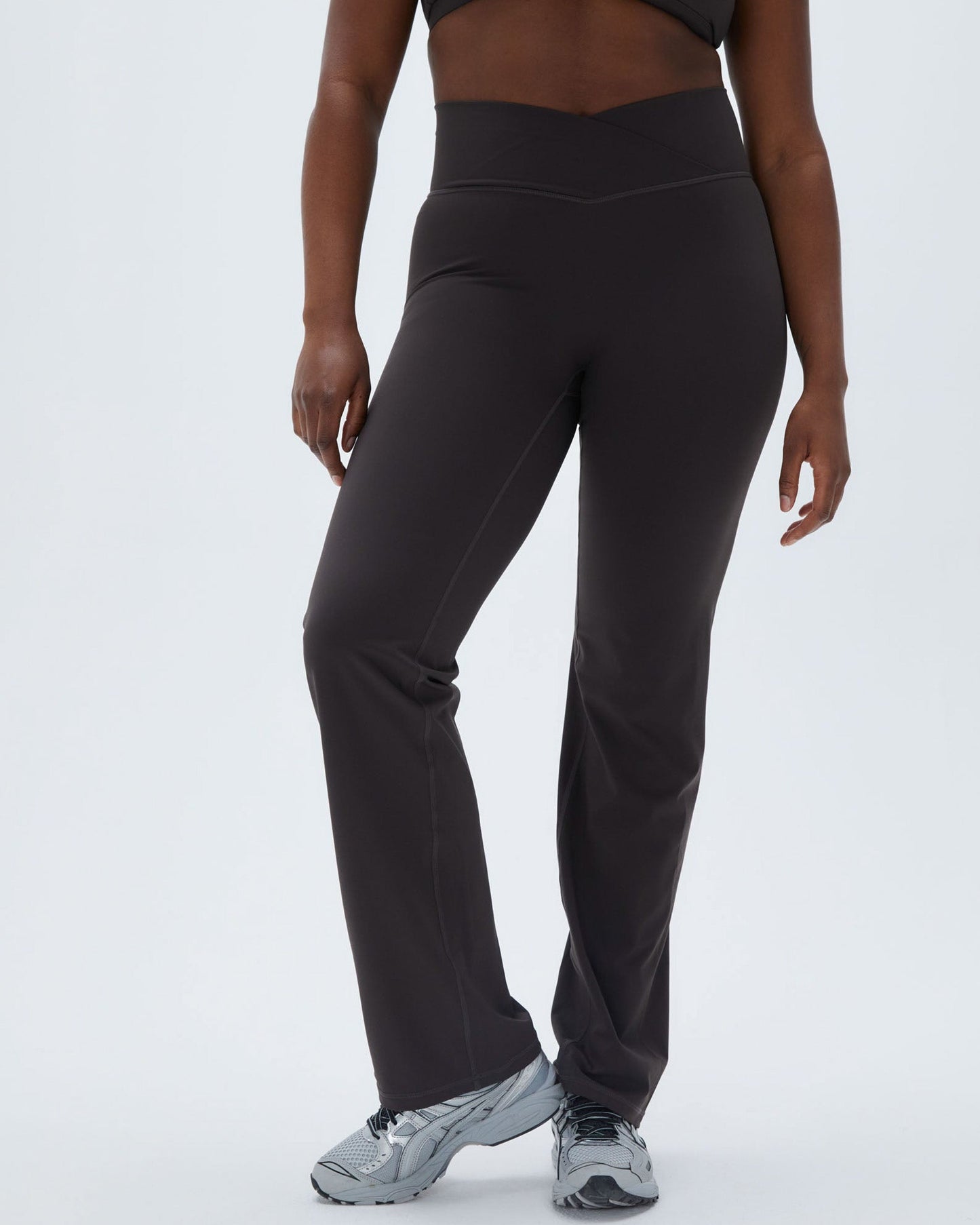 Wrap Over Yoga Pant - Coffee Bean