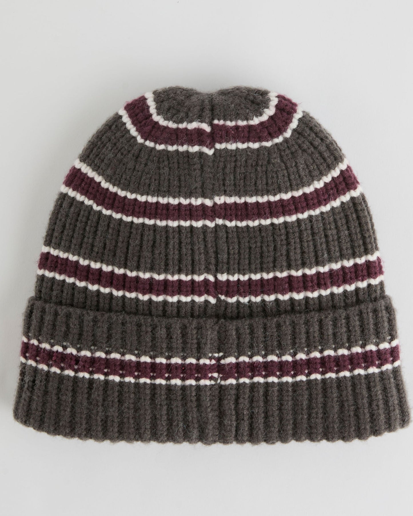 Stripe Beanie - Coffee Bean/Marshmallow White