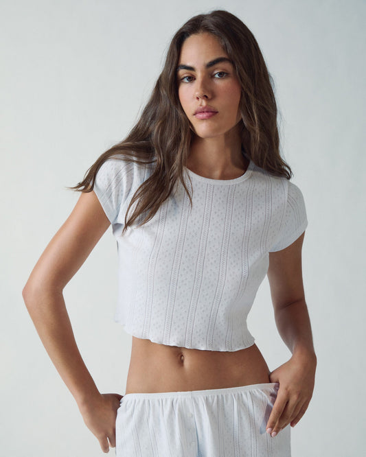 Pointelle Baby T-shirt - White