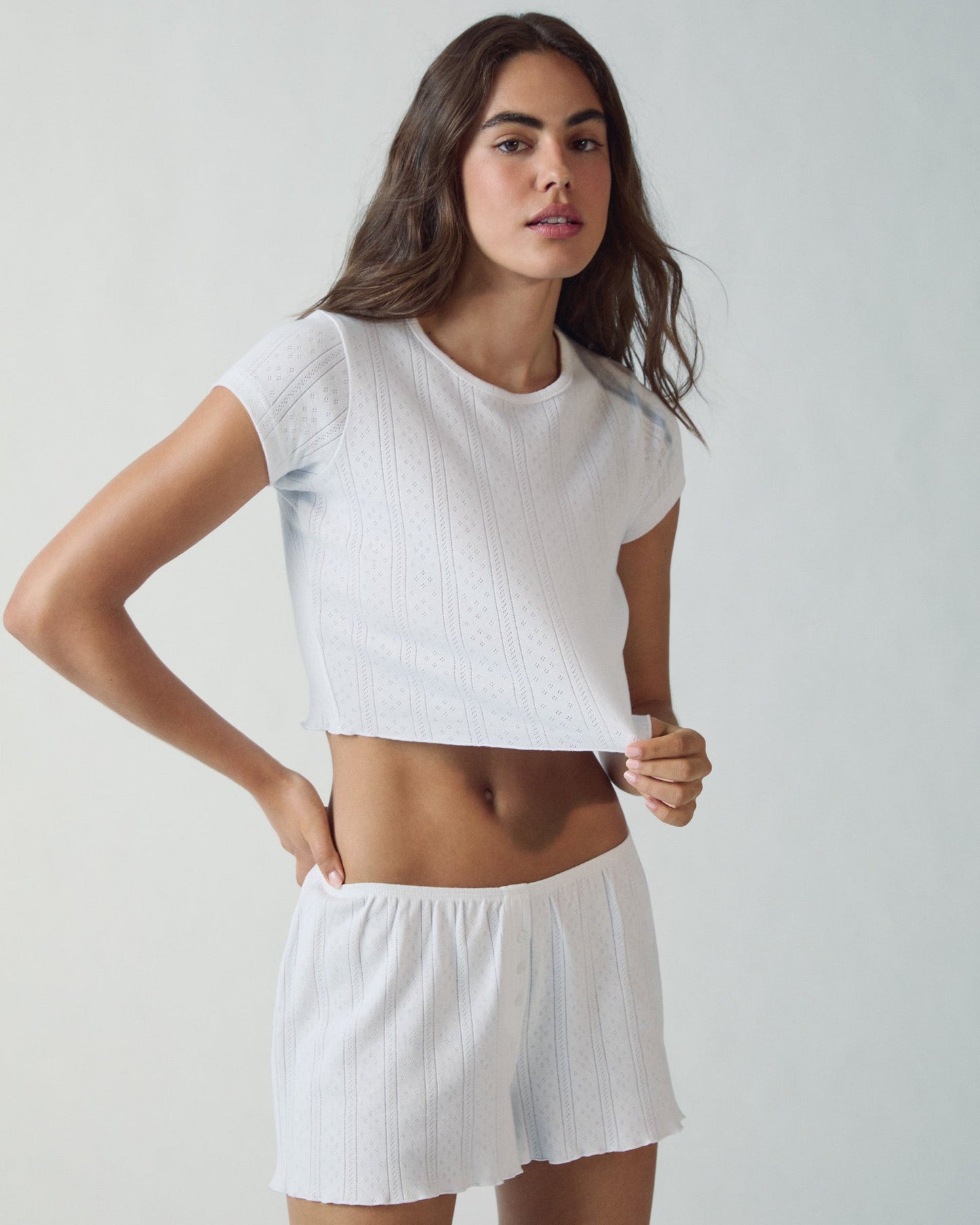 Pointelle Shorts - White