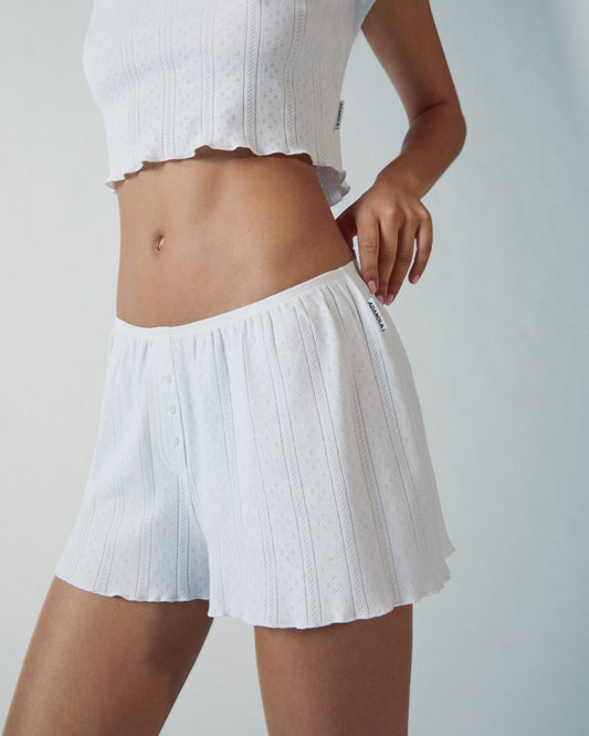 Pointelle Shorts - White