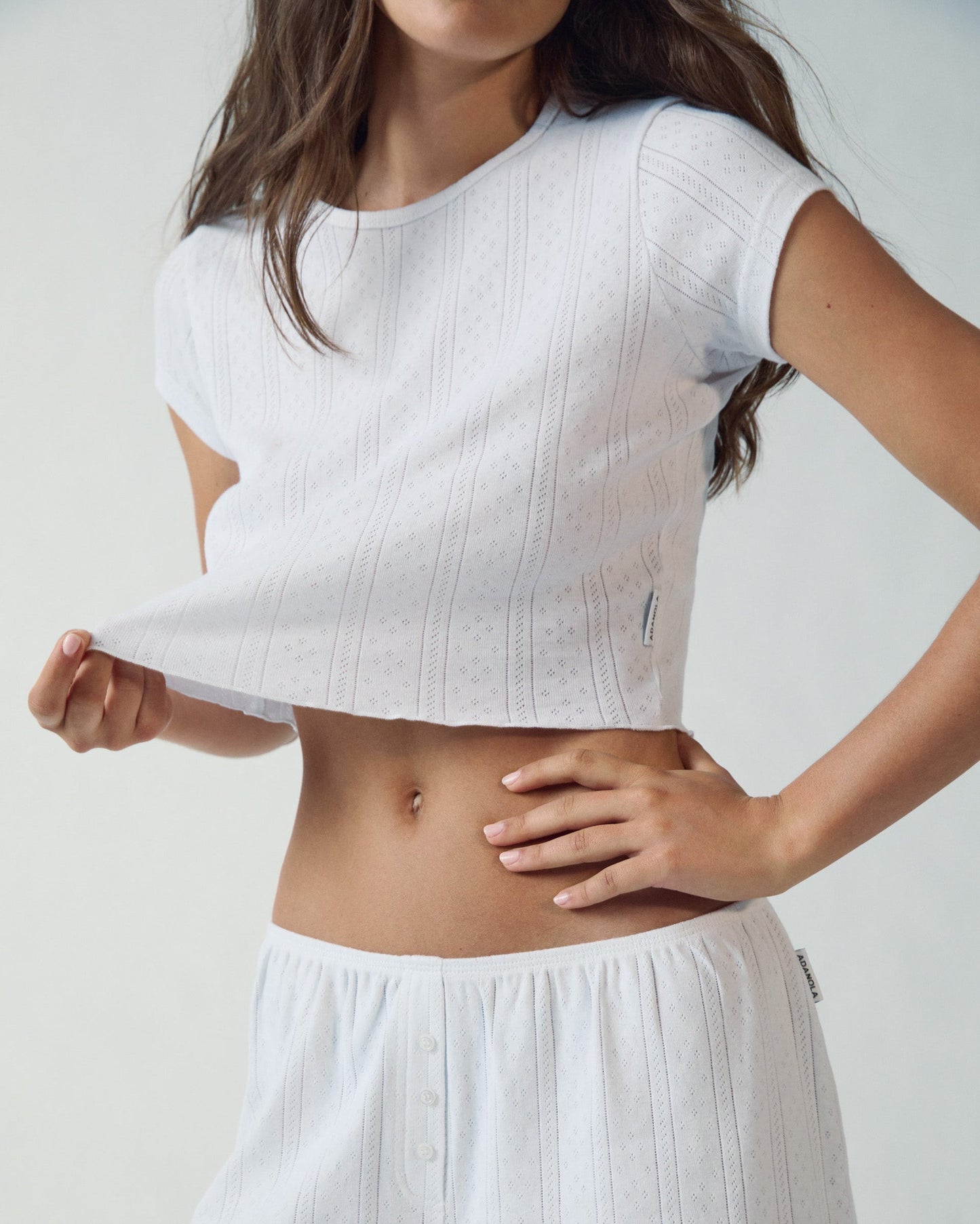 Pointelle Baby T-shirt - White