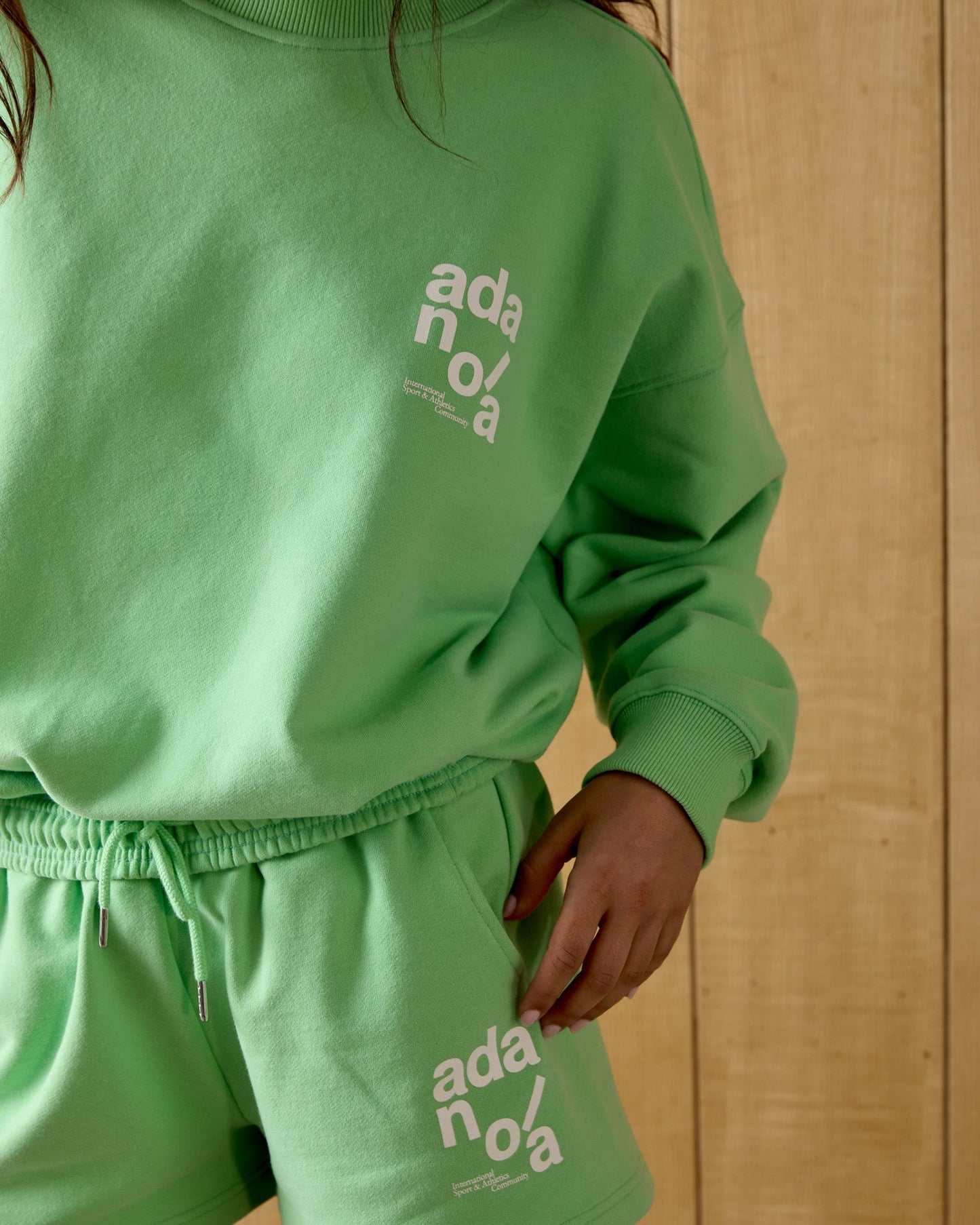 Ace Oversized Sweatshirt - Kiwi Green/Marshmallow White