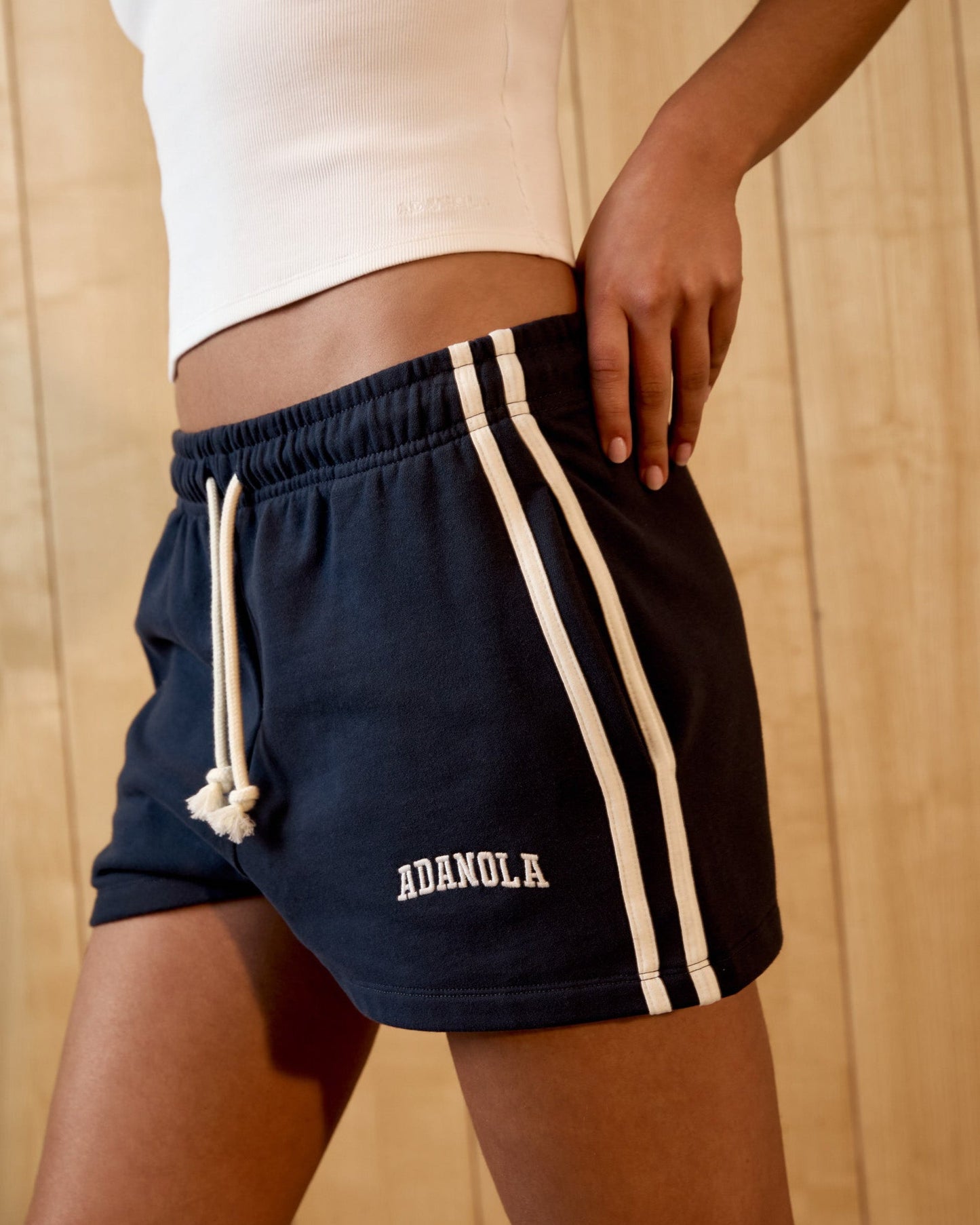 Varsity Loose Fit Sweat Shorts - Midnight Blue/Marshmallow White