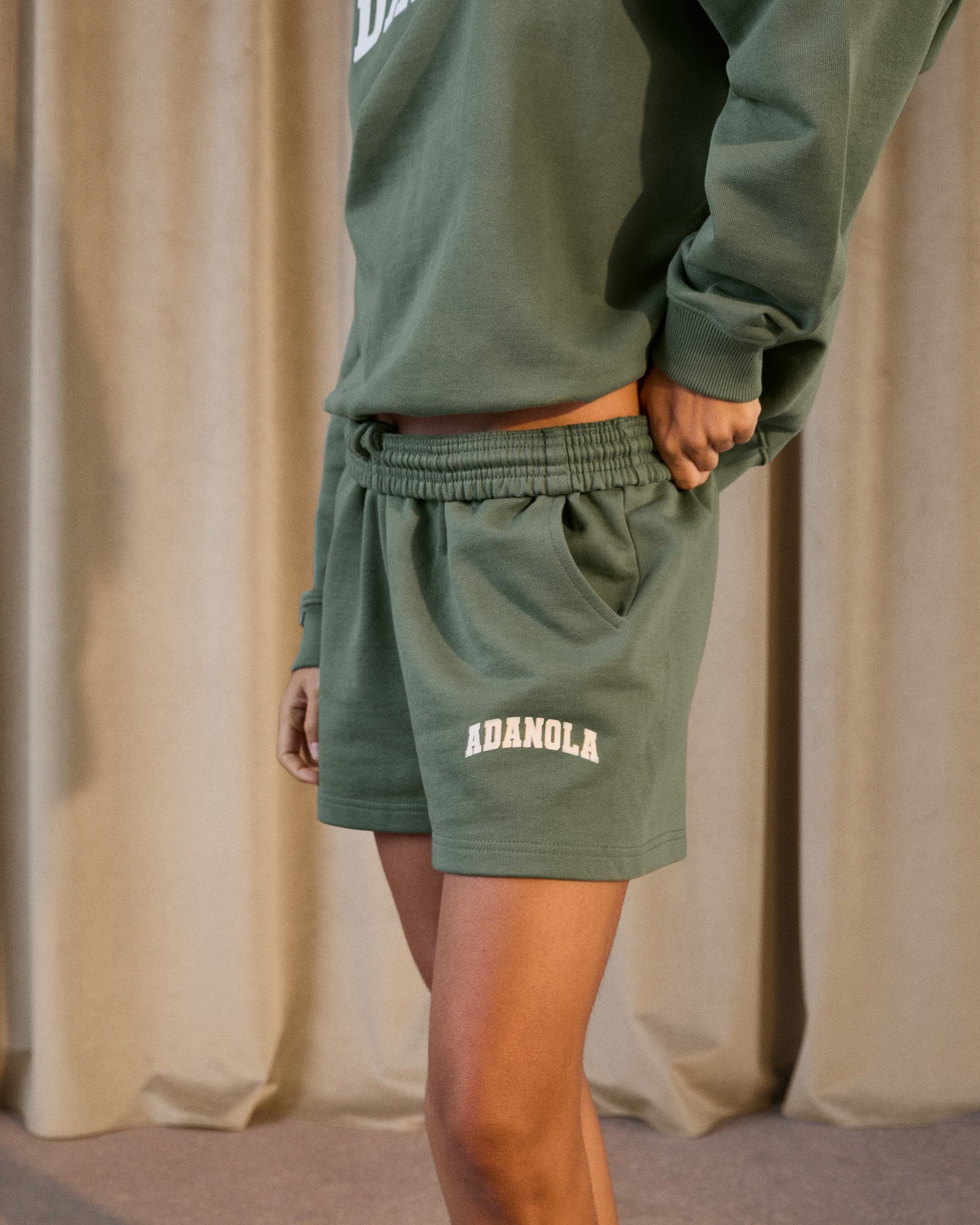 Varsity Sweat Shorts - Eden Green/Marshmallow White
