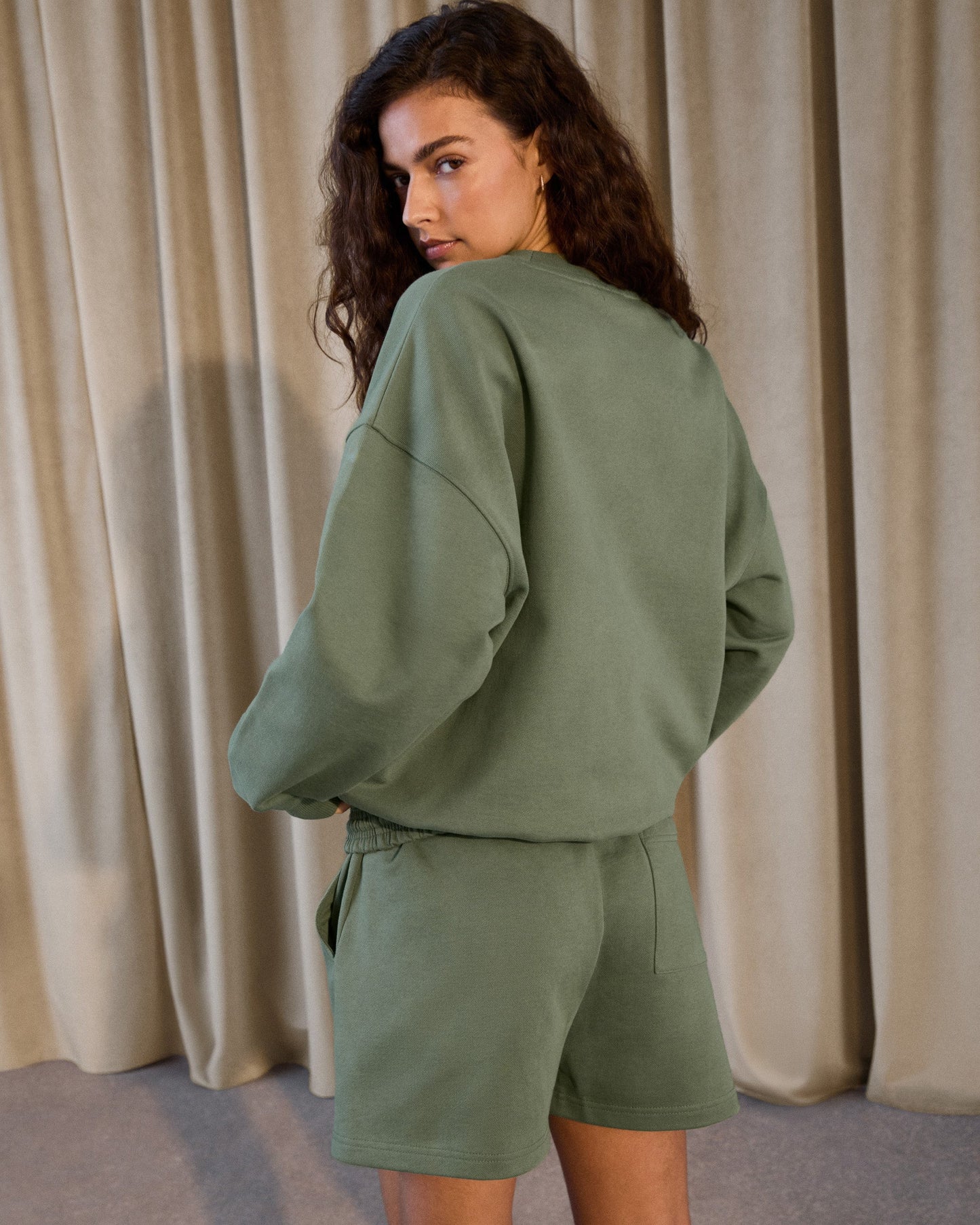 Varsity Sweat Shorts - Eden Green/Marshmallow White