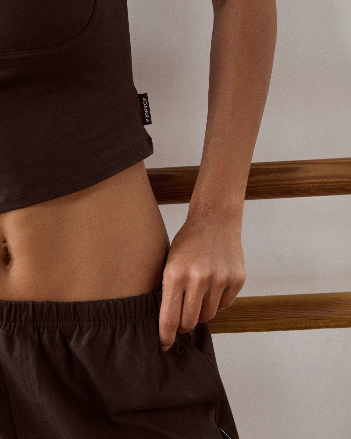 Modal Seam Detail Tank Top - Chocolate Brown