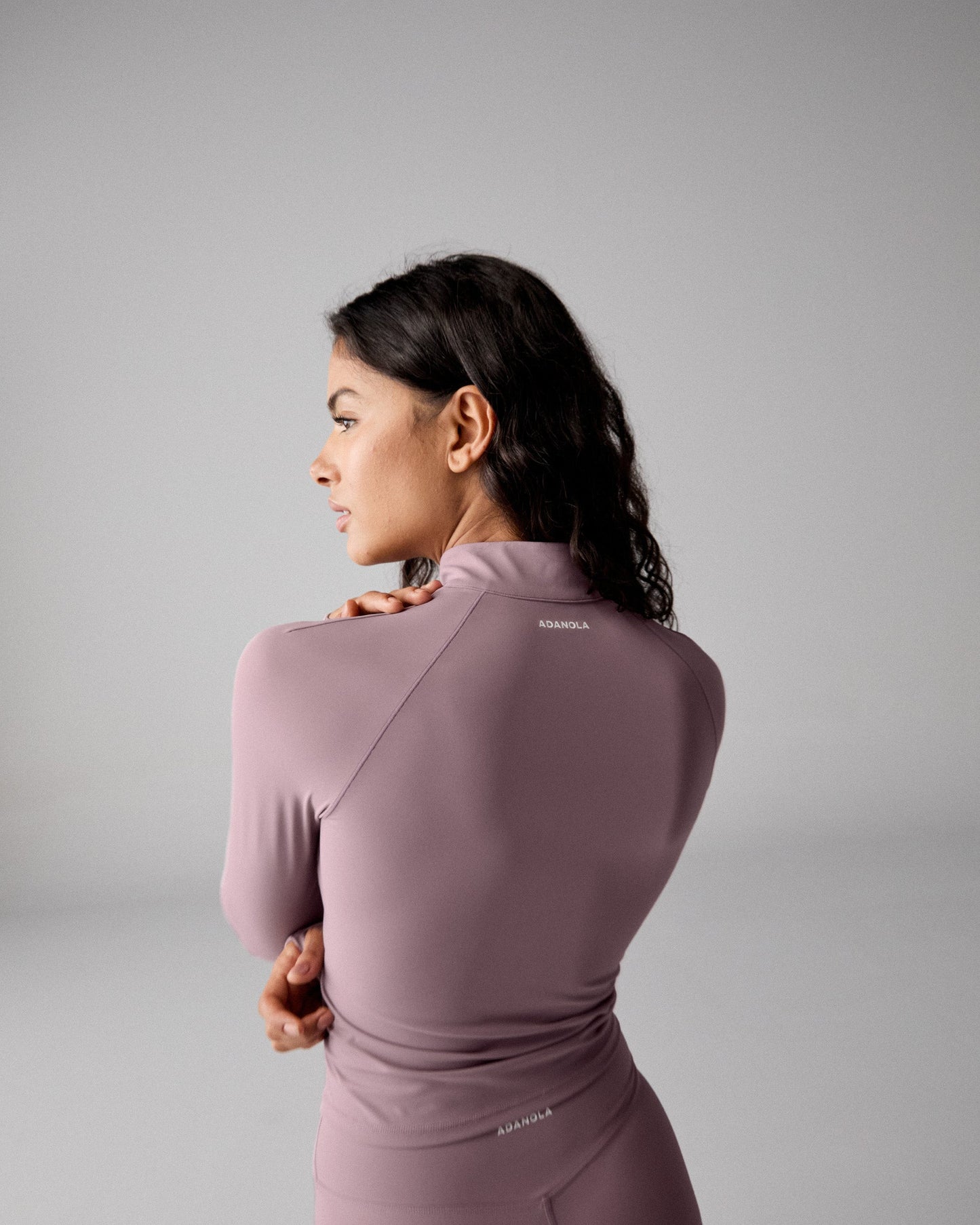 Ultimate Long Sleeve Seam Detail Zip Up Top - Dusk Purple