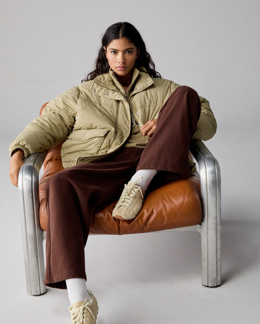 Funnel Neck Puffer Jacket - Pistachio Green