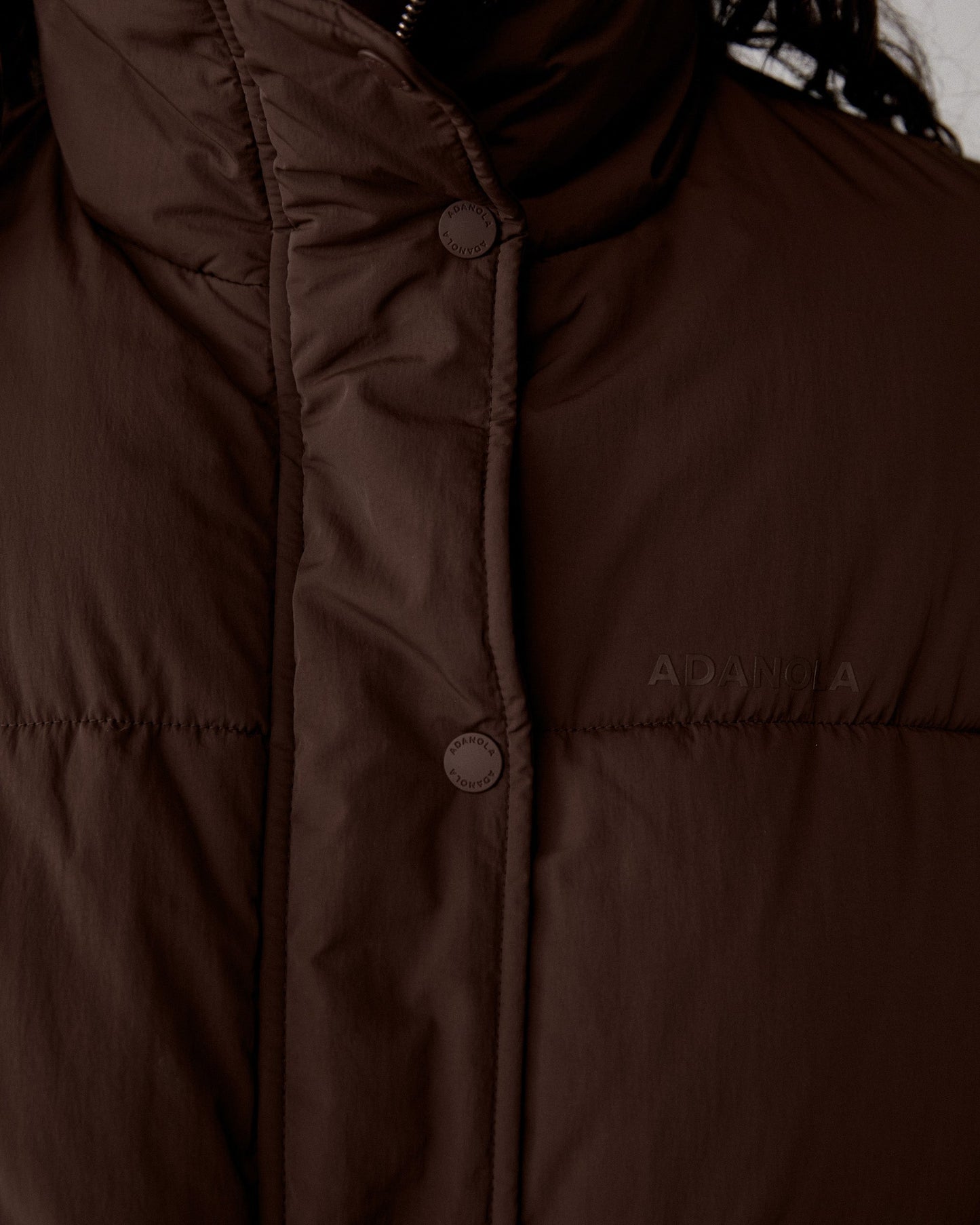 Funnel Neck Puffer Jacket - Chocolate Brown