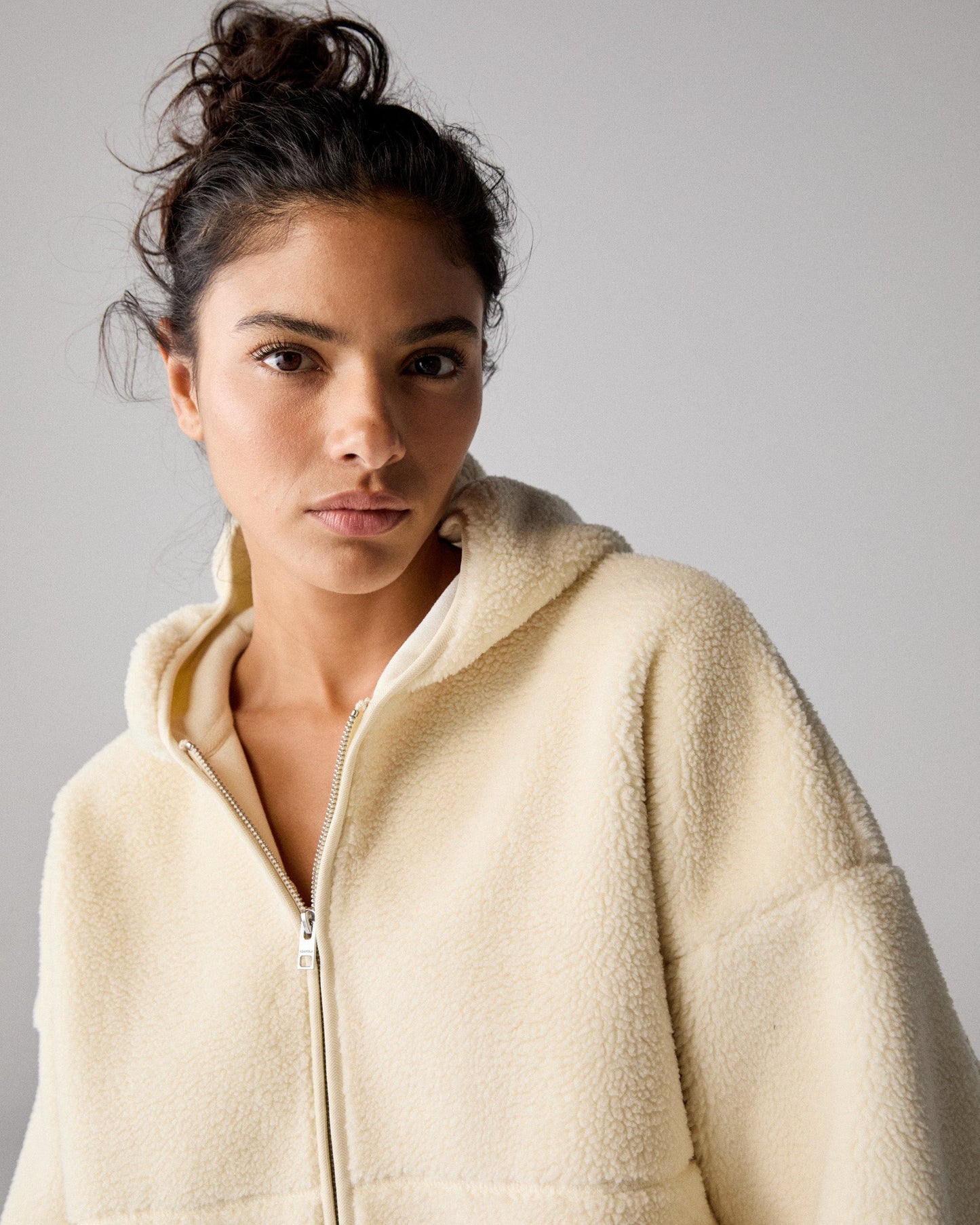 Hooded Borg Bomber Jacket - Marshmallow White