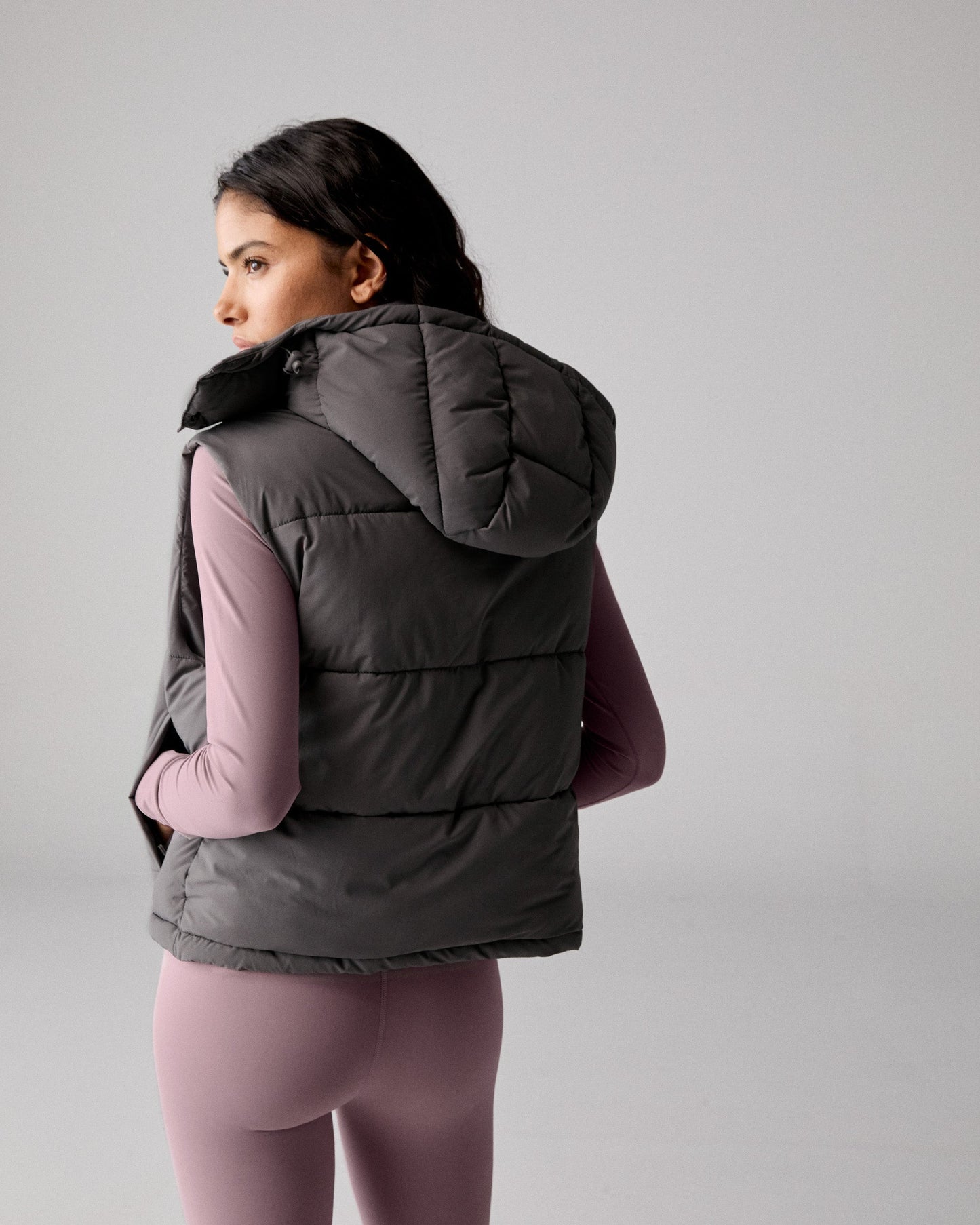 Hooded Puffer Gilet - Slate Grey