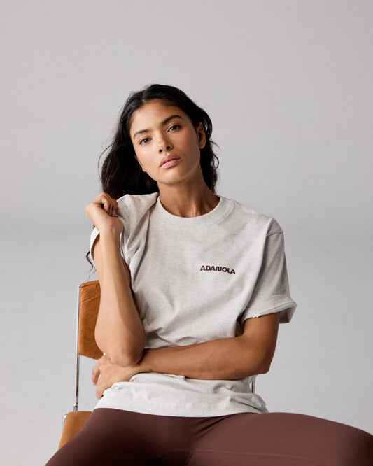 Movement Short Sleeve Oversized T-shirt - Light Grey Melange