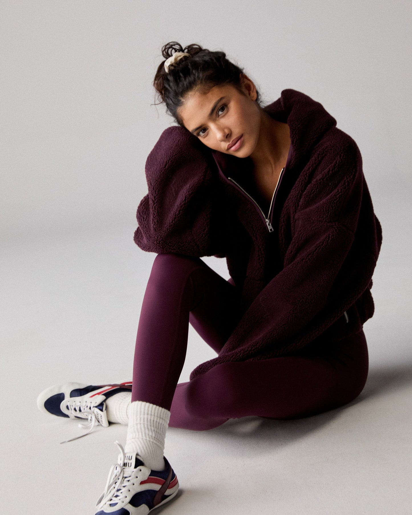 Hooded Borg Bomber Jacket - Dark Cherry