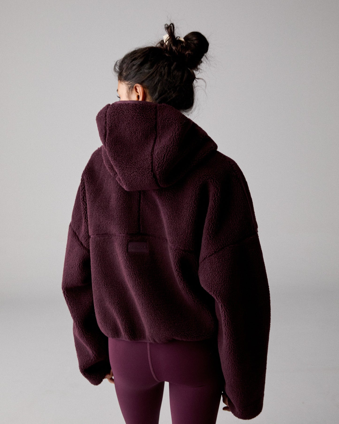 Hooded Borg Bomber Jacket - Dark Cherry