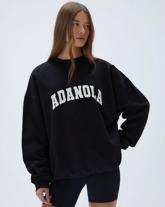 Varsity Oversized Sweatshirt - Black