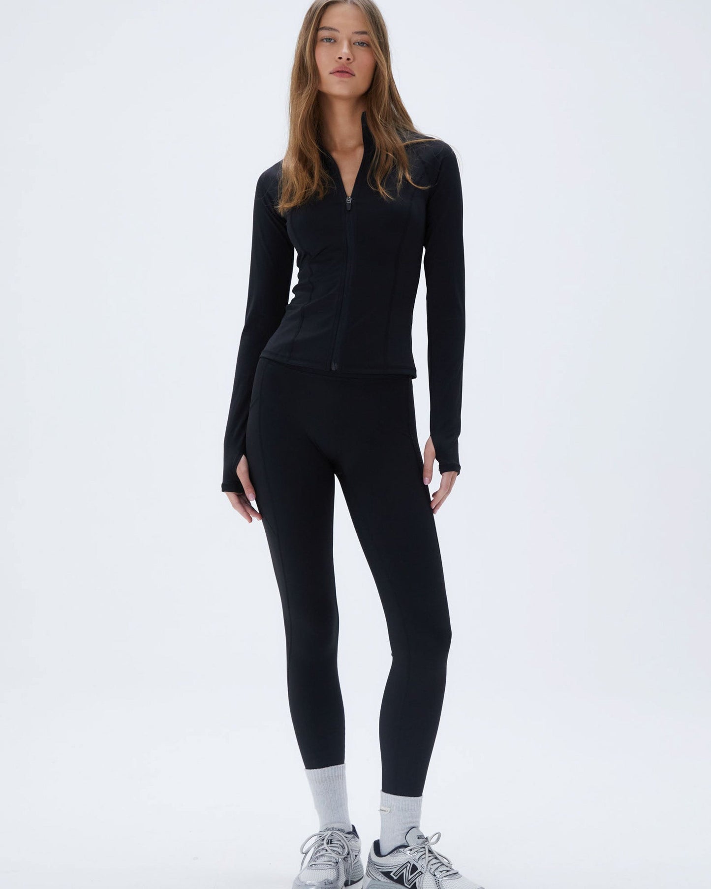 Ultimate Long Sleeve Zip Up Top - Black