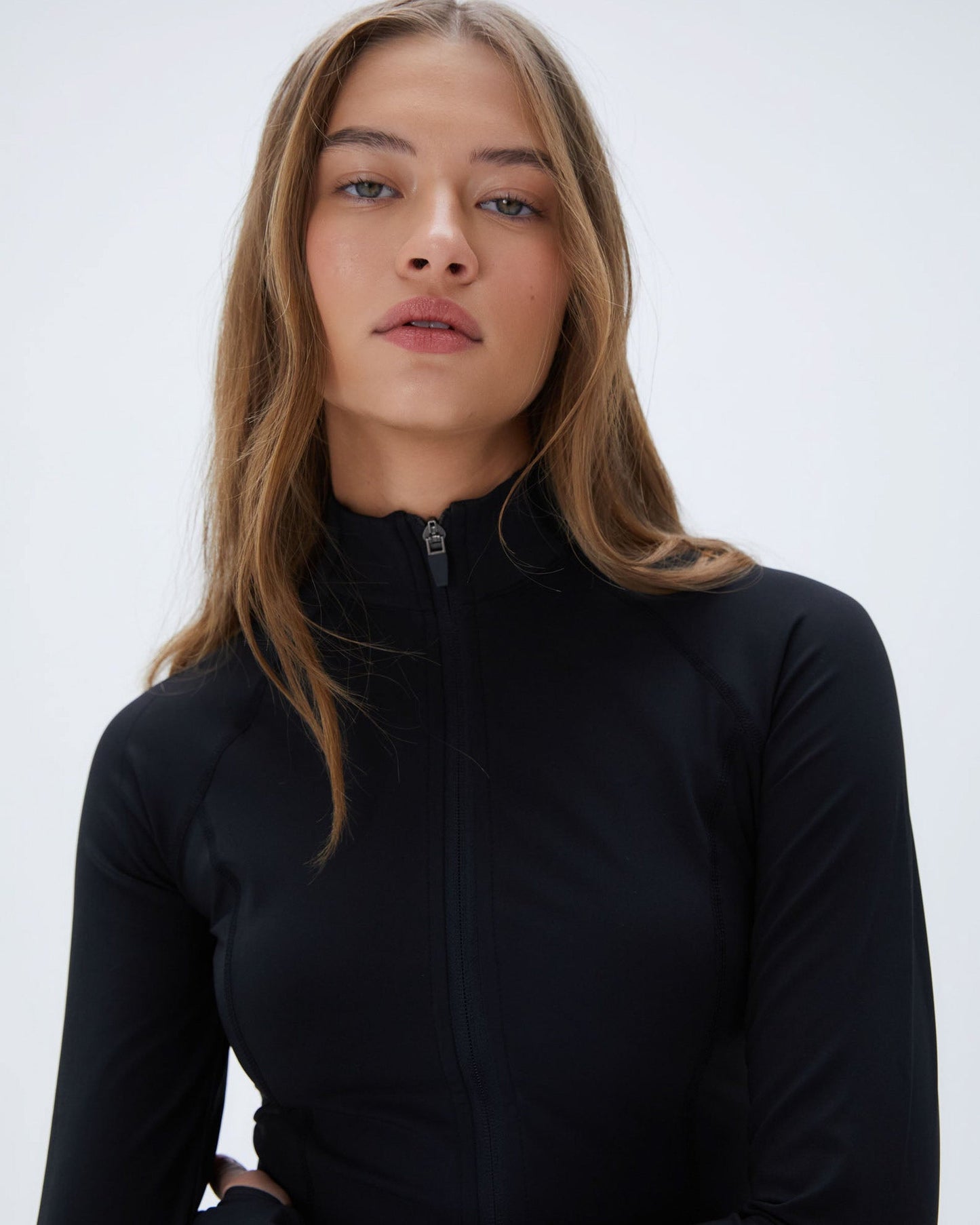 Ultimate Long Sleeve Zip Up Top - Black