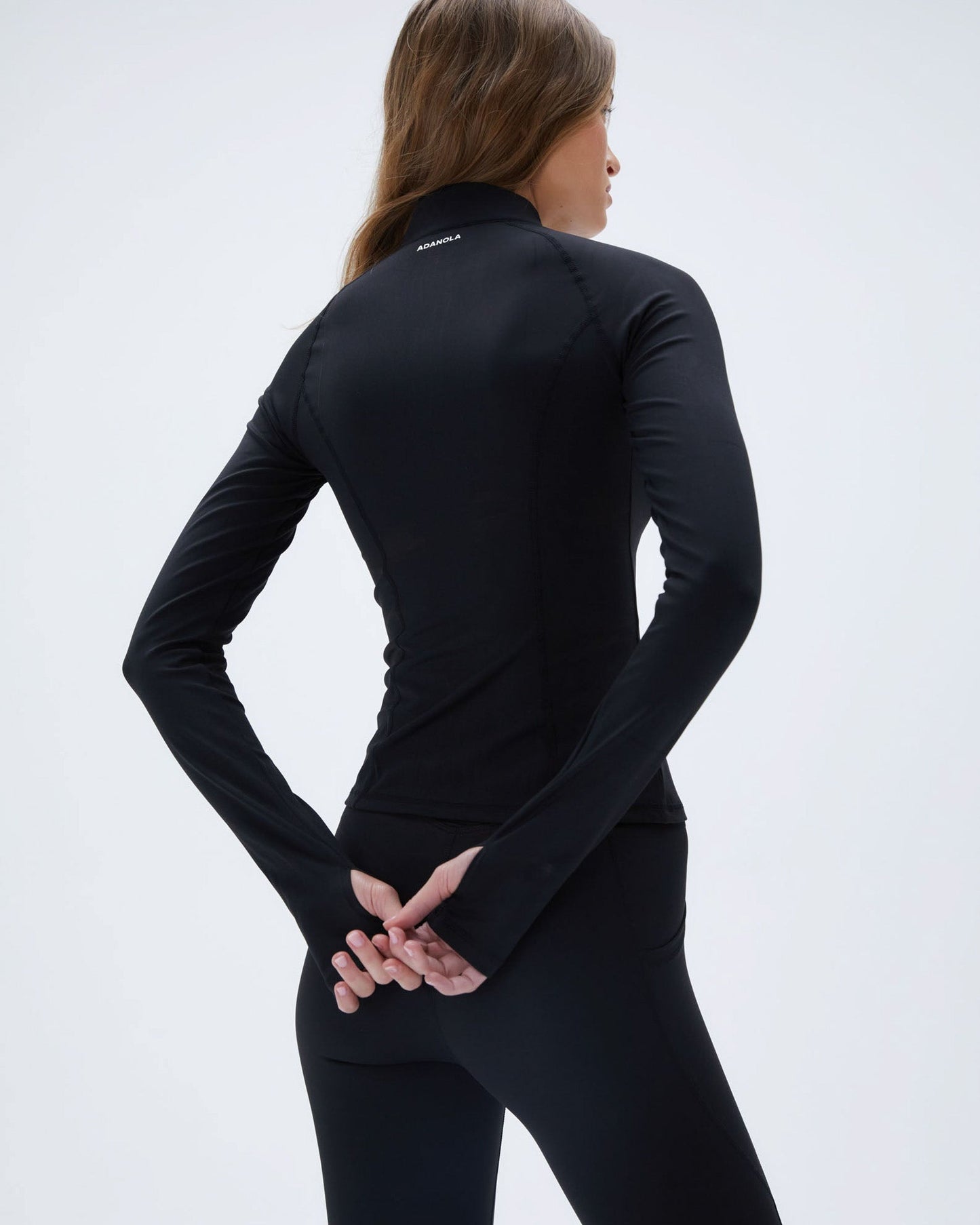 Ultimate Long Sleeve Zip Up Top - Black