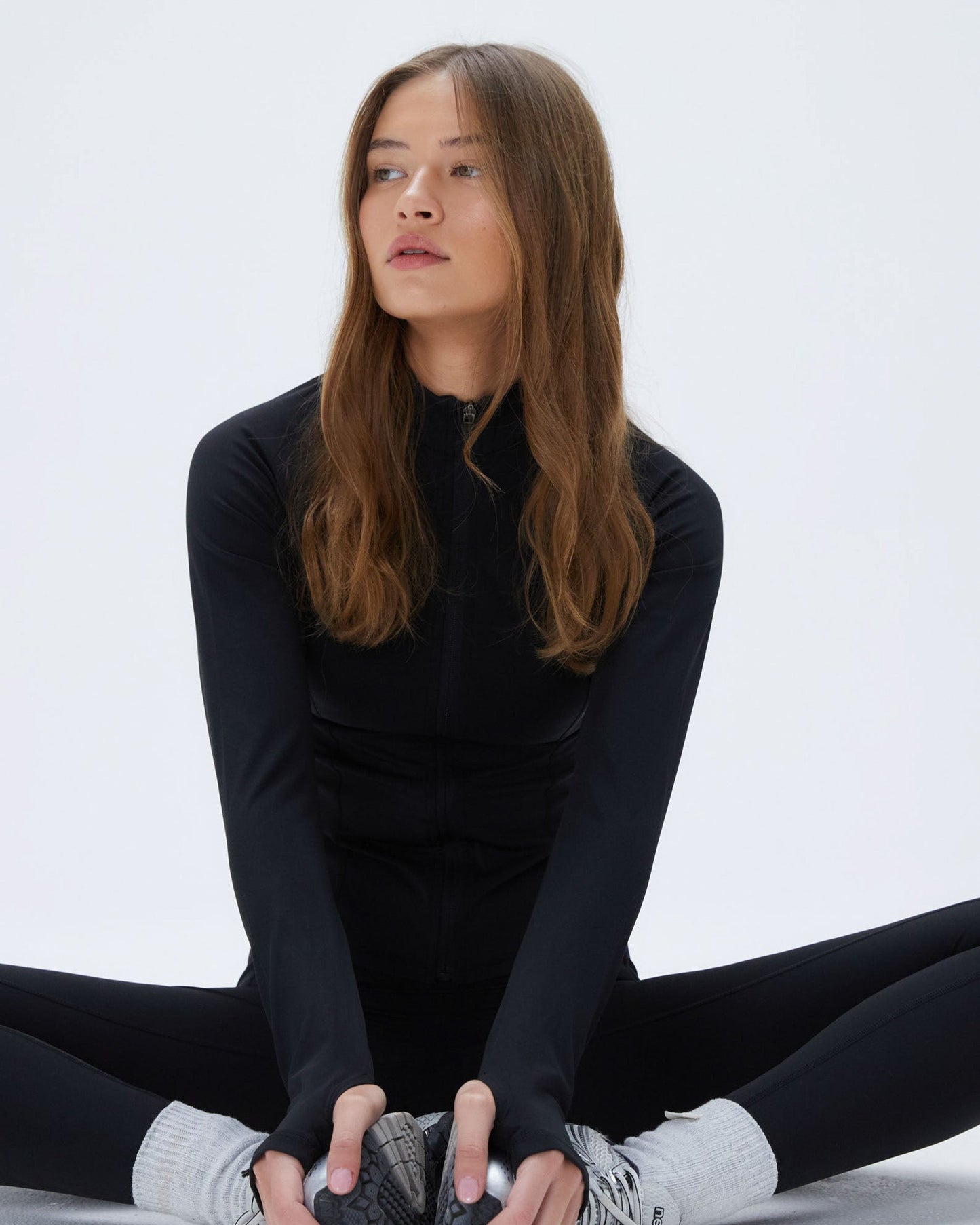 Ultimate Long Sleeve Zip Up Top - Black