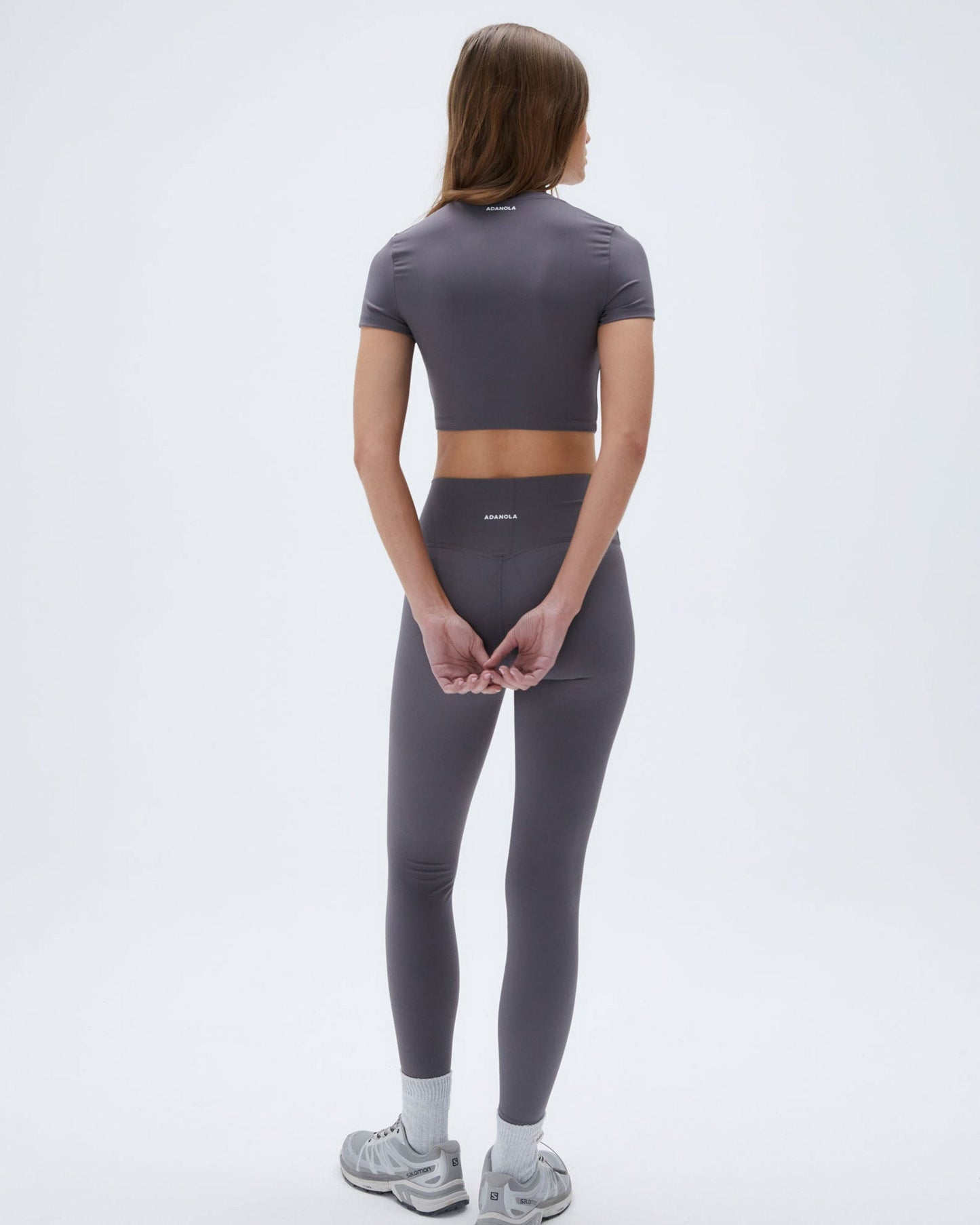 Short Sleeve Crop Top - Dark Grey