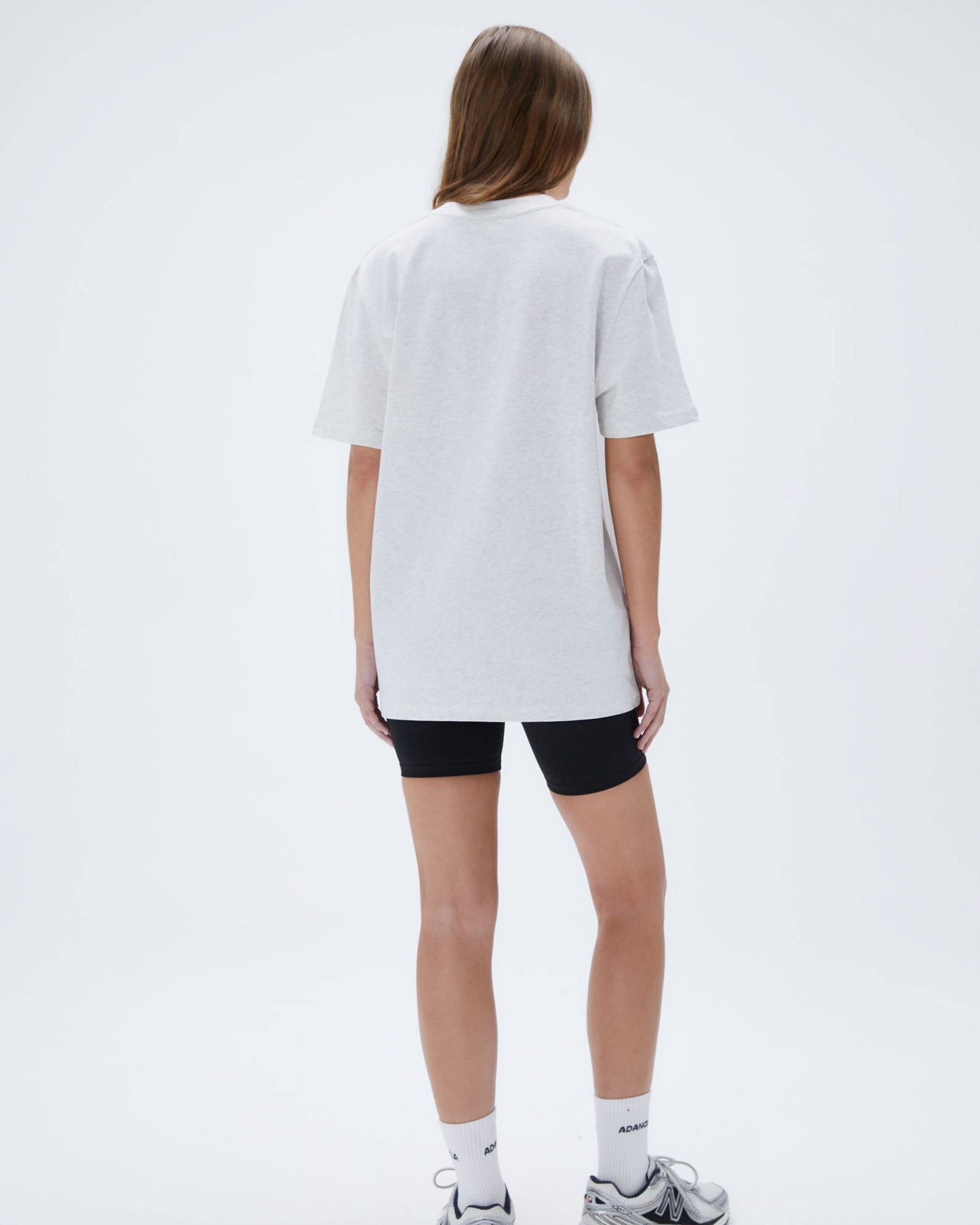 AS Short Sleeve Oversized T-shirt - Light Grey Melange/Black