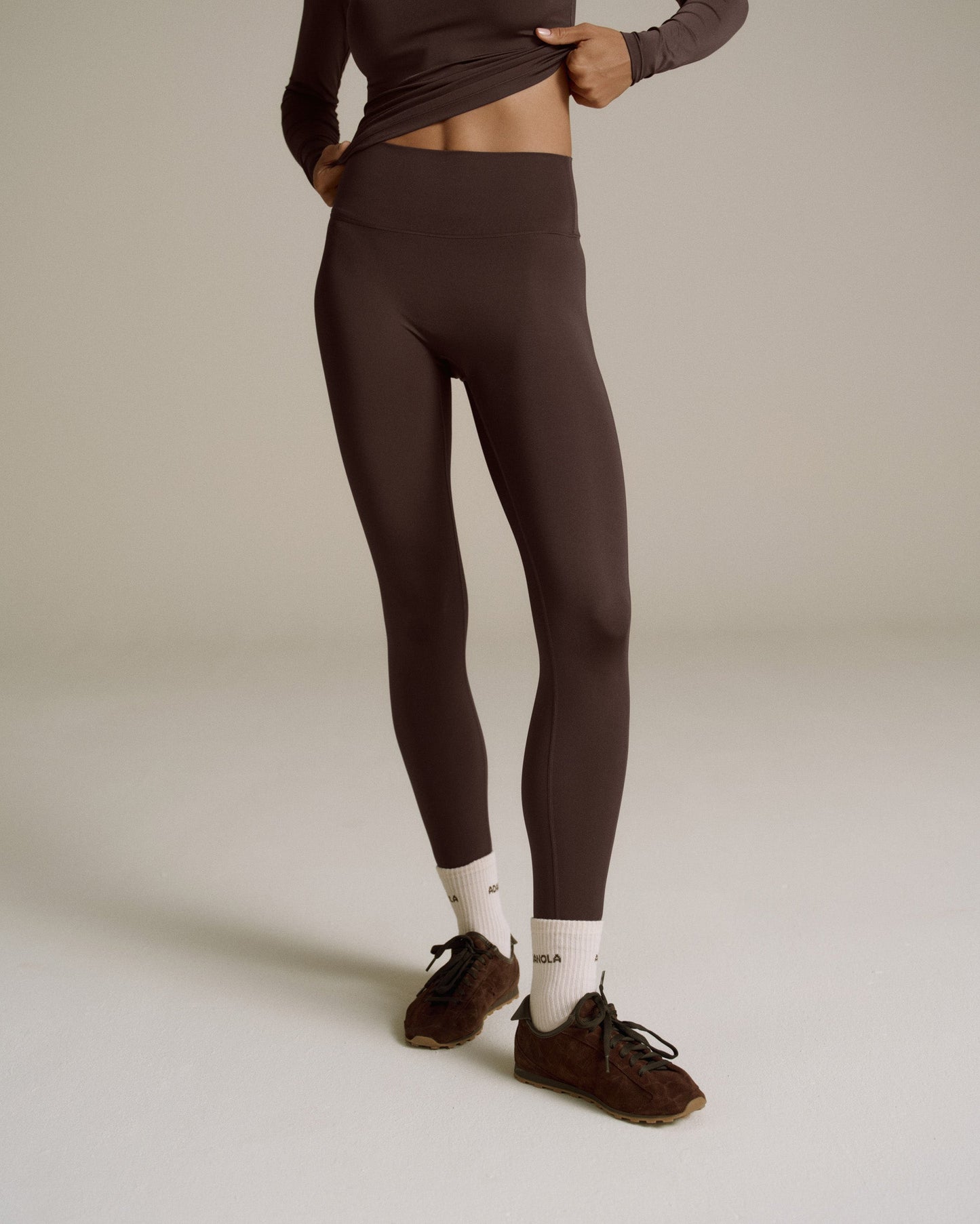 Ultimate Gloss Leggings - Chocolate Brown