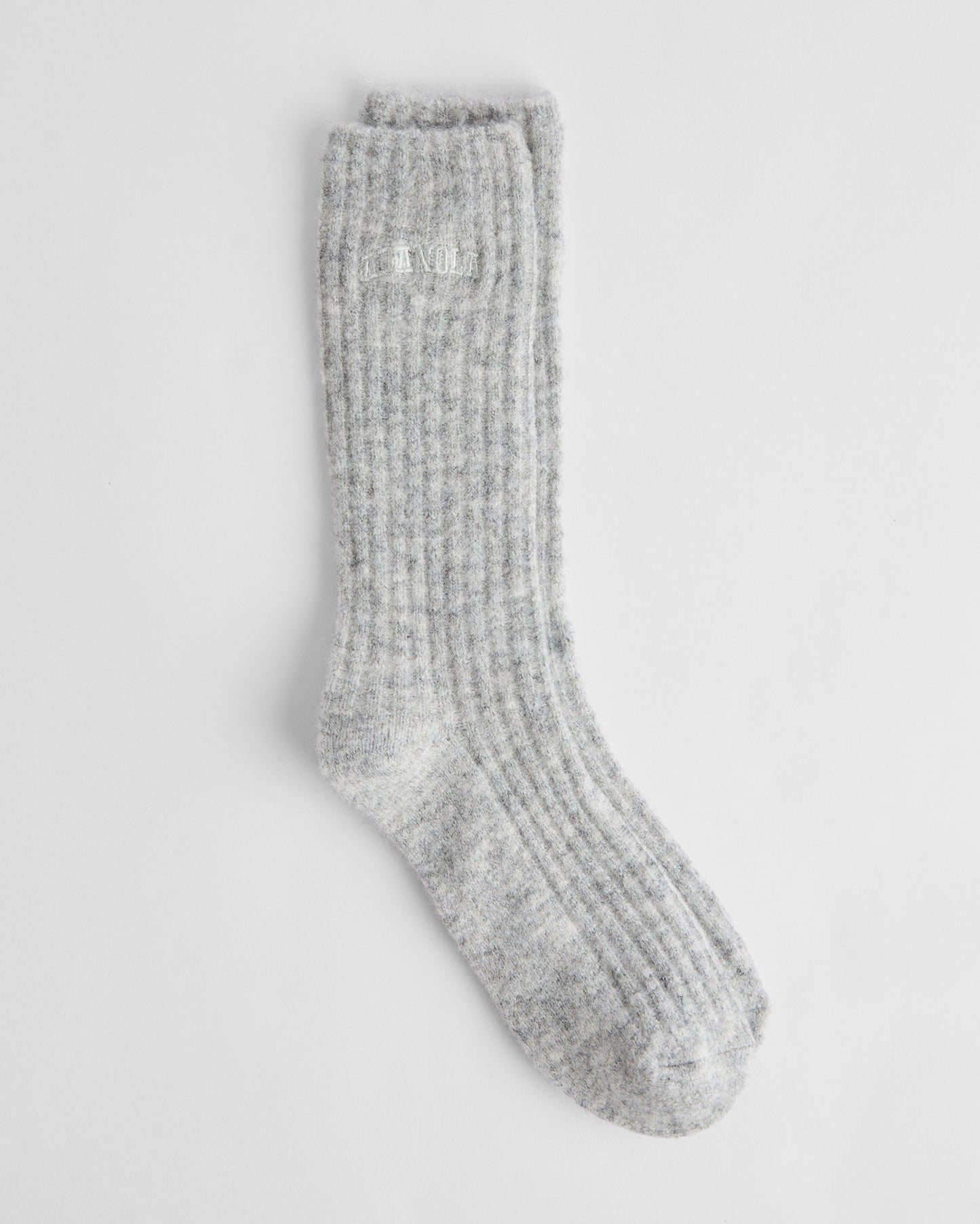 Ribbed Knit Socks - Light Grey Melange