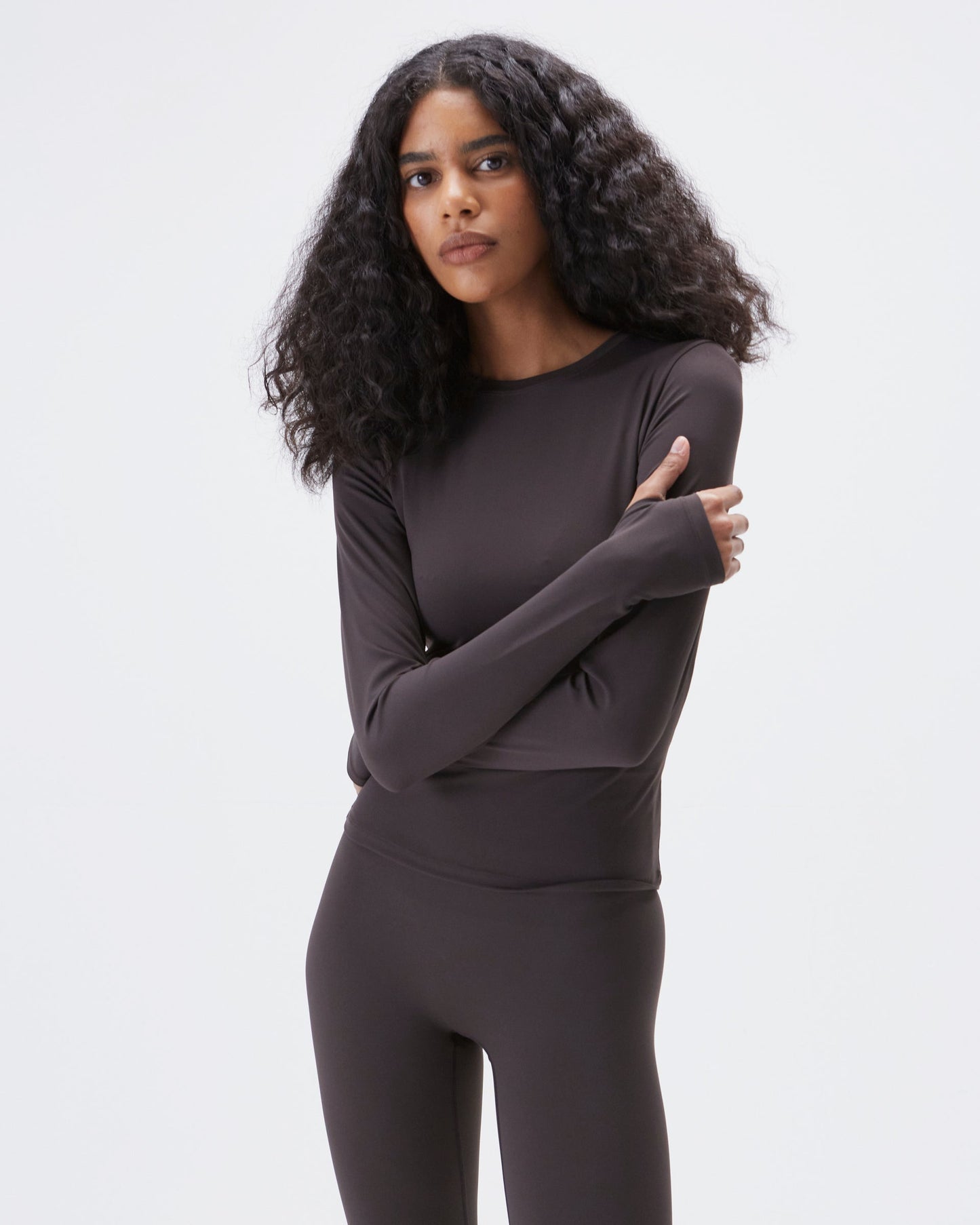 Ultimate Long Sleeve Top - Coffee Bean