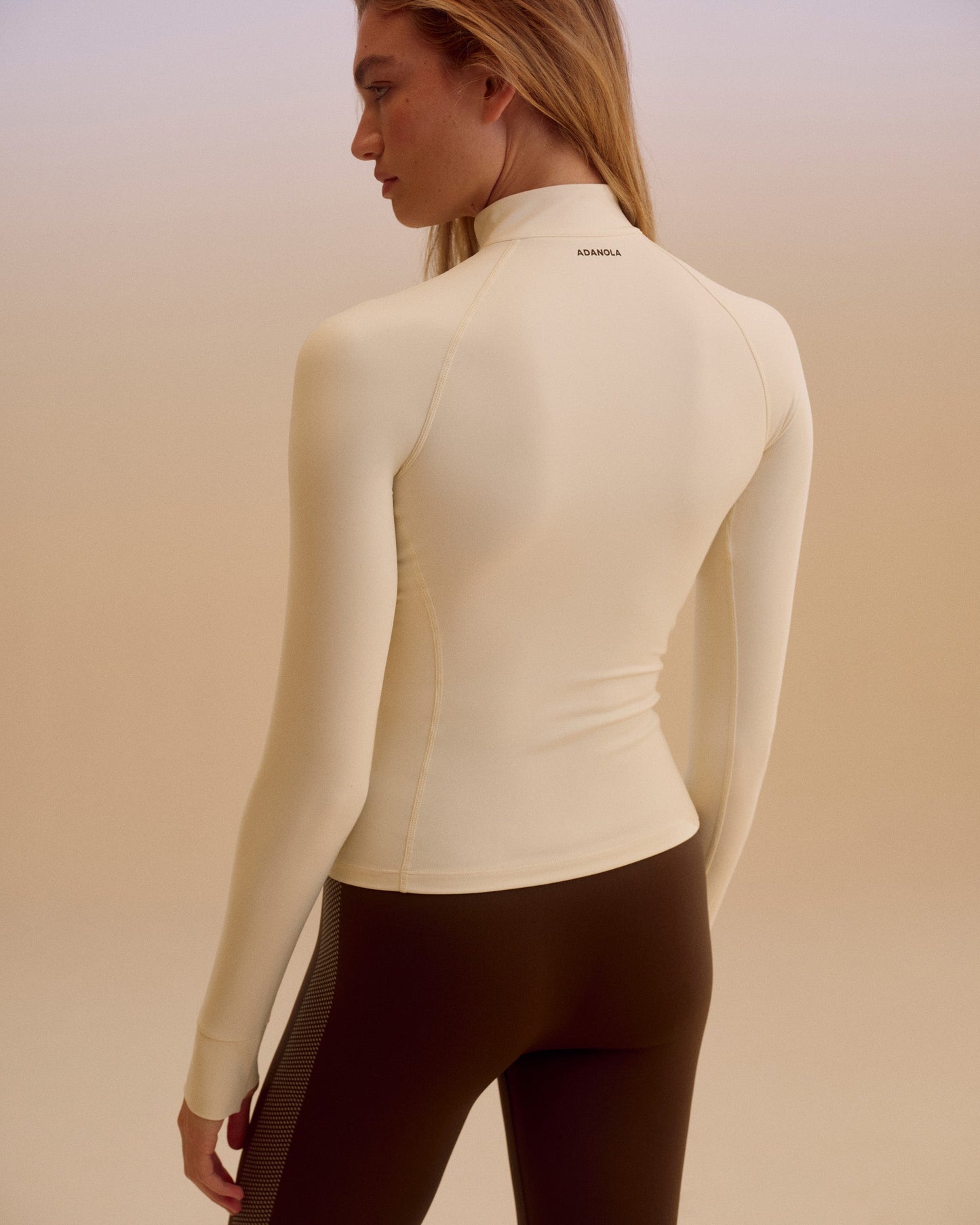 Ultimate Long Sleeve Quarter Zip Top - Marshmallow White