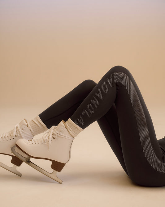 Seamless Jacquard Leggings - Coffee Bean