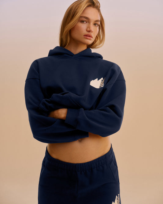 Peaks Oversized Hoodie - Navy Blue