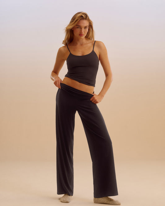 Wide Leg Yoga Pant - Coffee Bean