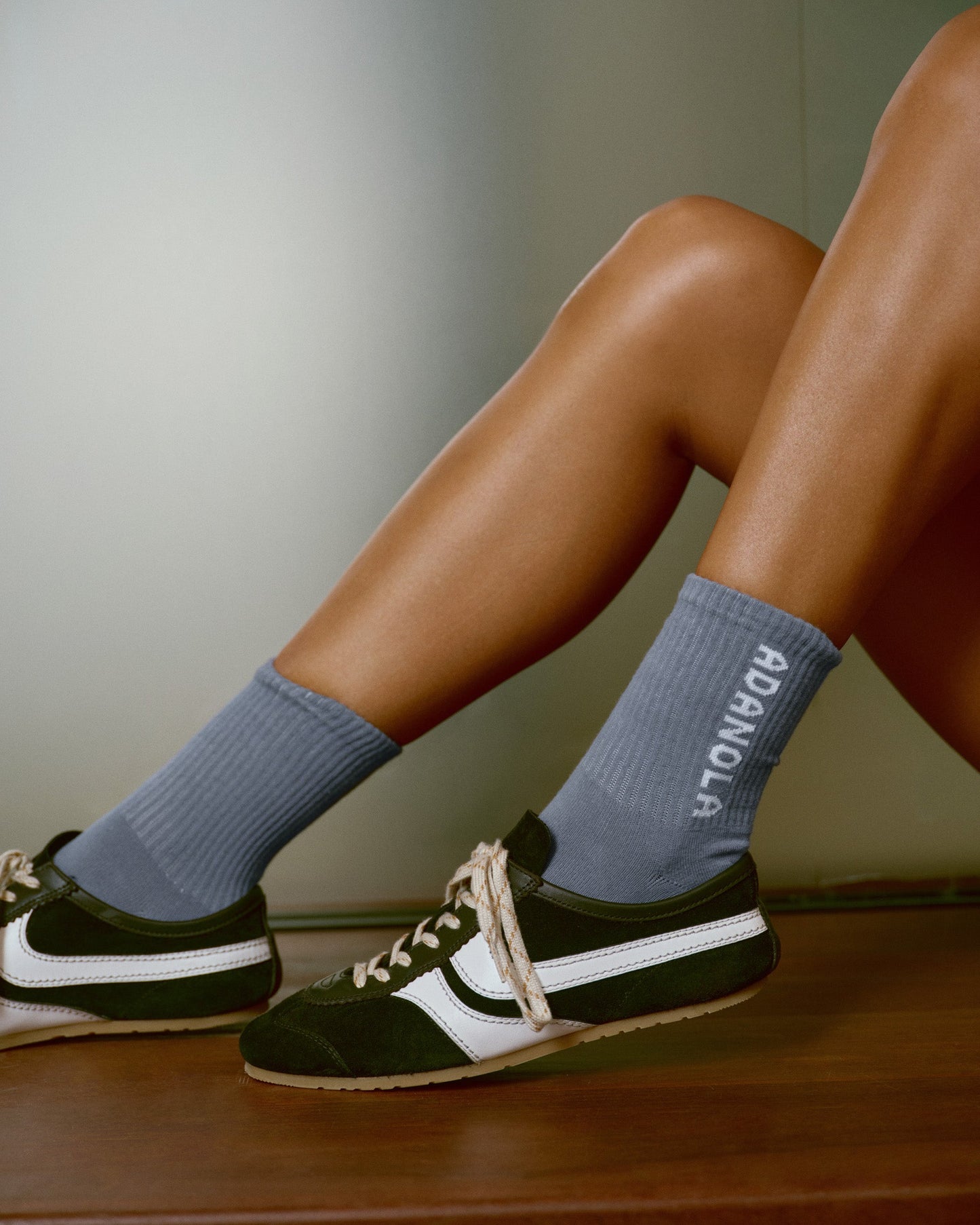 2 Pack Socks - Slate Blue/White