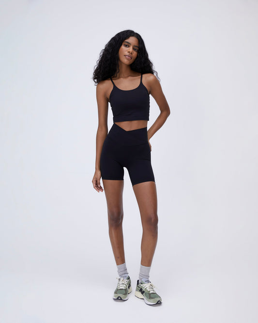 Ultimate Wrap Over Crop Shorts - Black