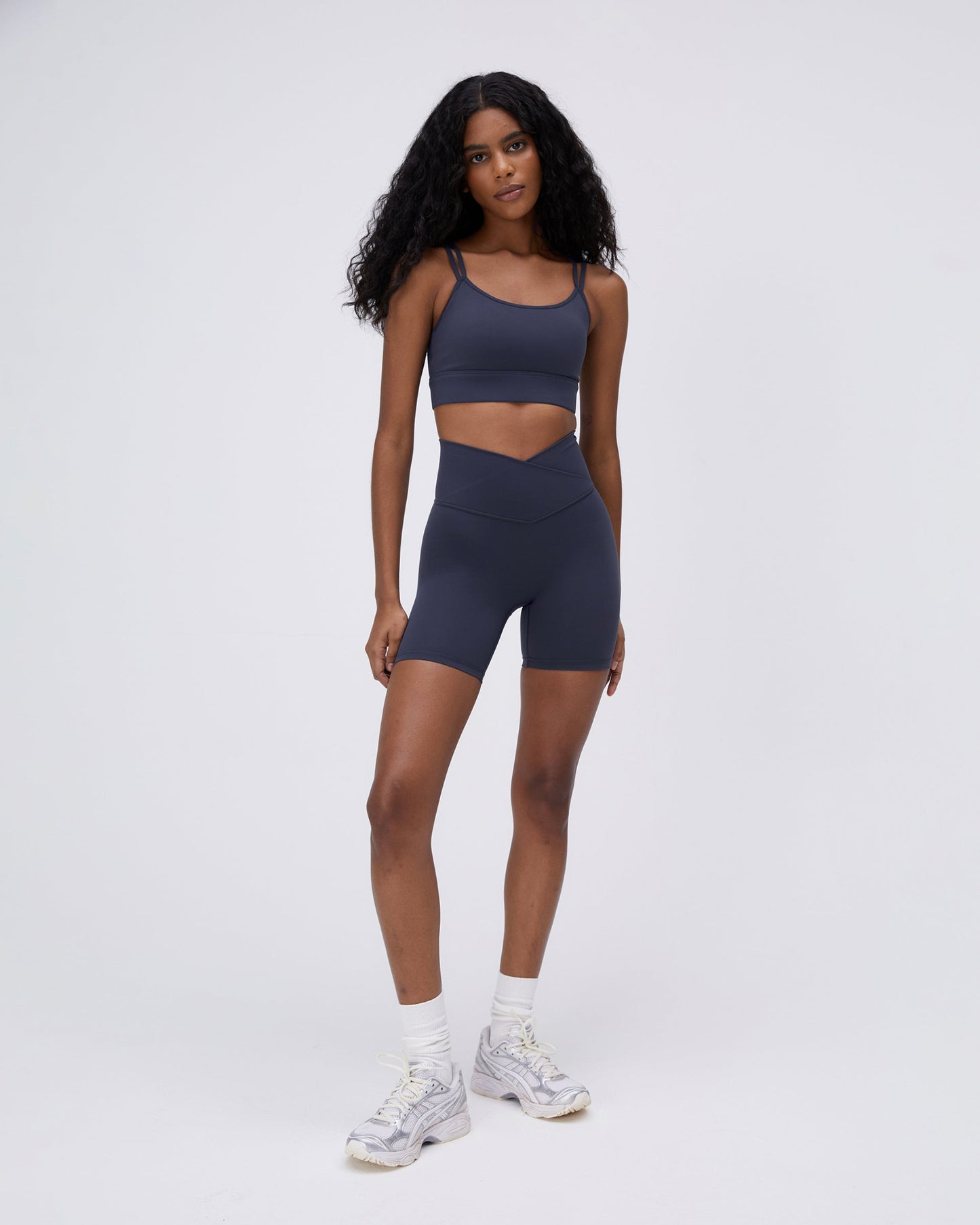 Ultimate Wrap Over Crop Shorts - Midnight Blue