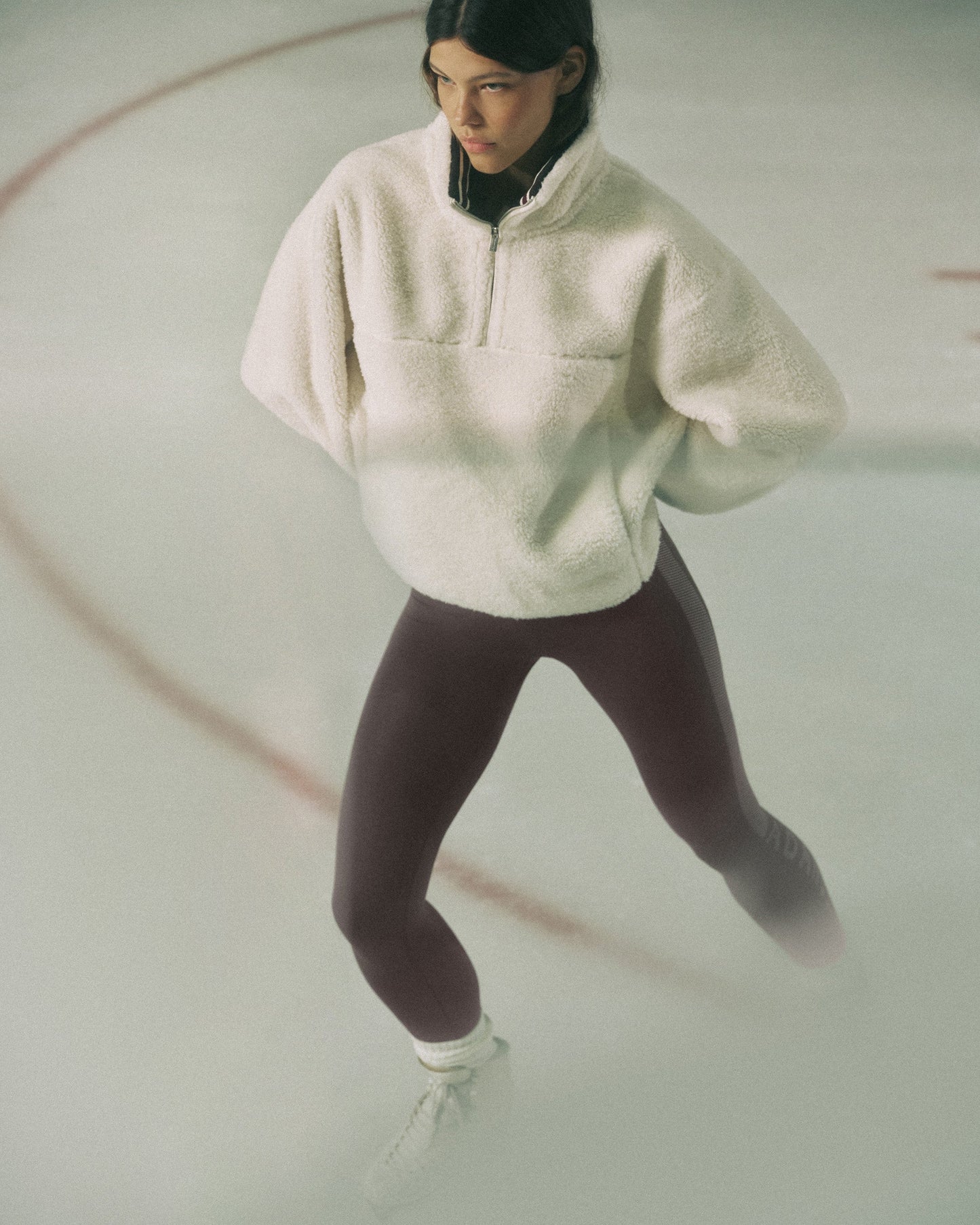 Quarter Zip Borg Jacket - Marshmallow White