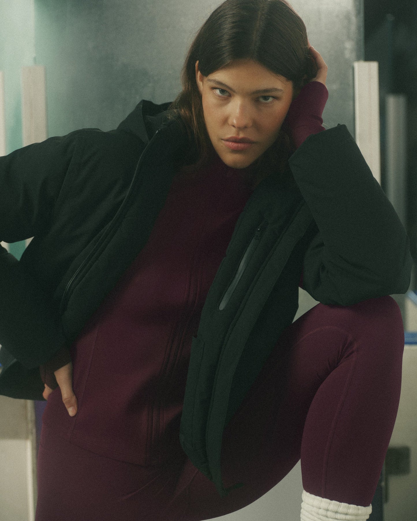 Hooded Tech Jacket - Black