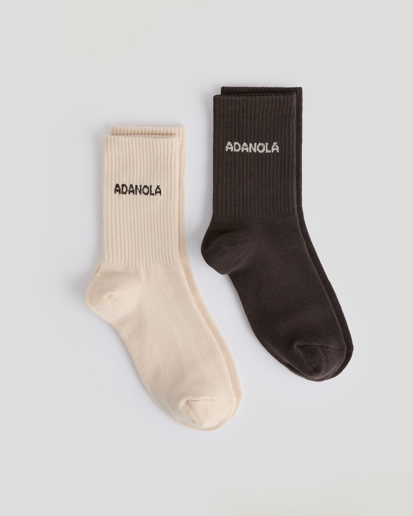 2 Pack Socks - Cream/Coffee Bean