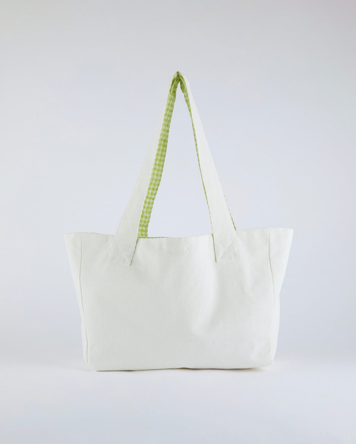 Gingham Reversible Tote Bag - Green