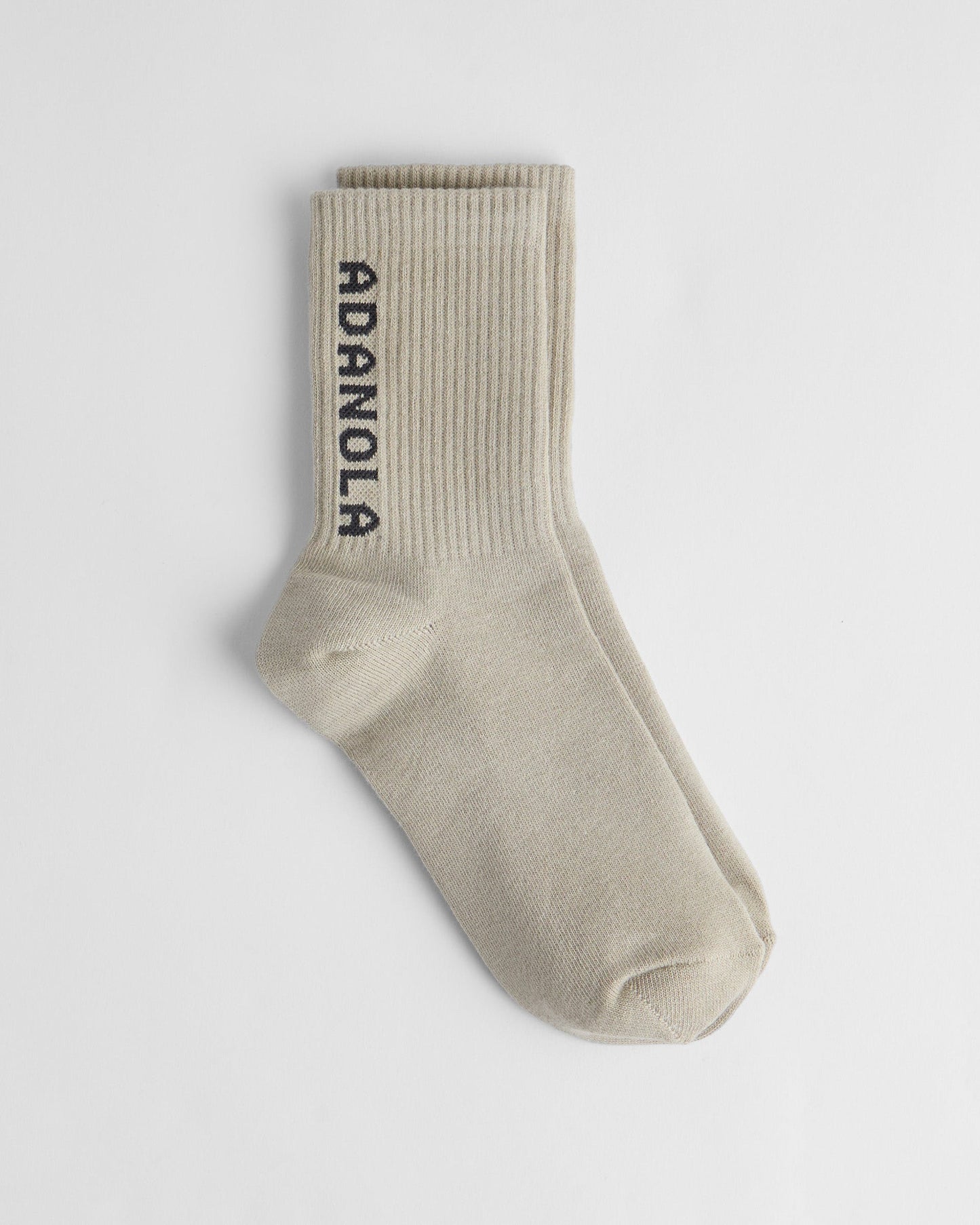 2 Pack Adanola Socks - White/Charcoal, Taupe/Charcoal