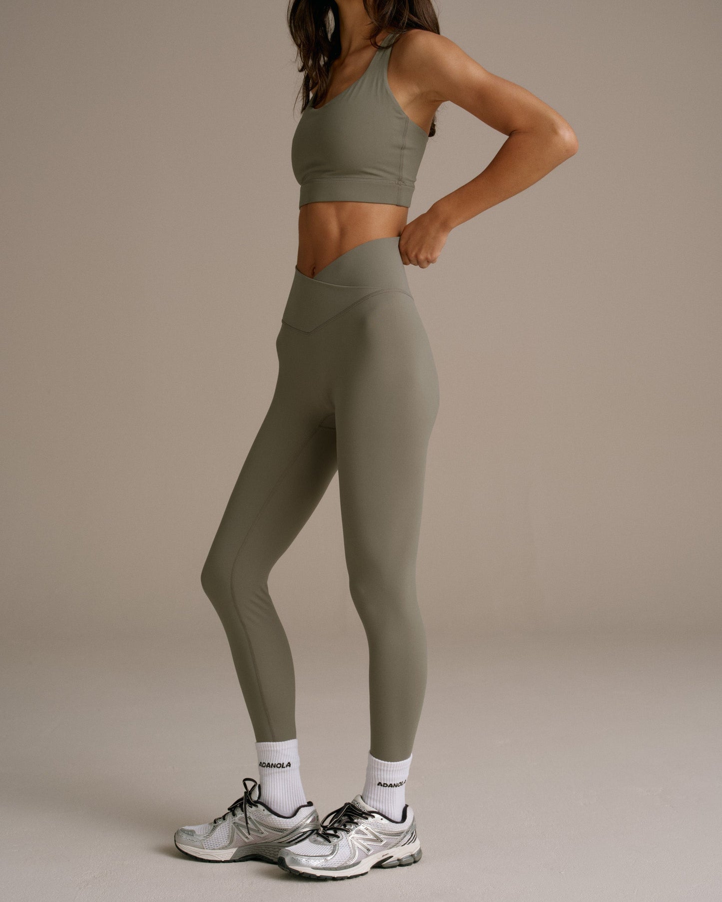 Ultimate Wrap Over Leggings - Olive Green